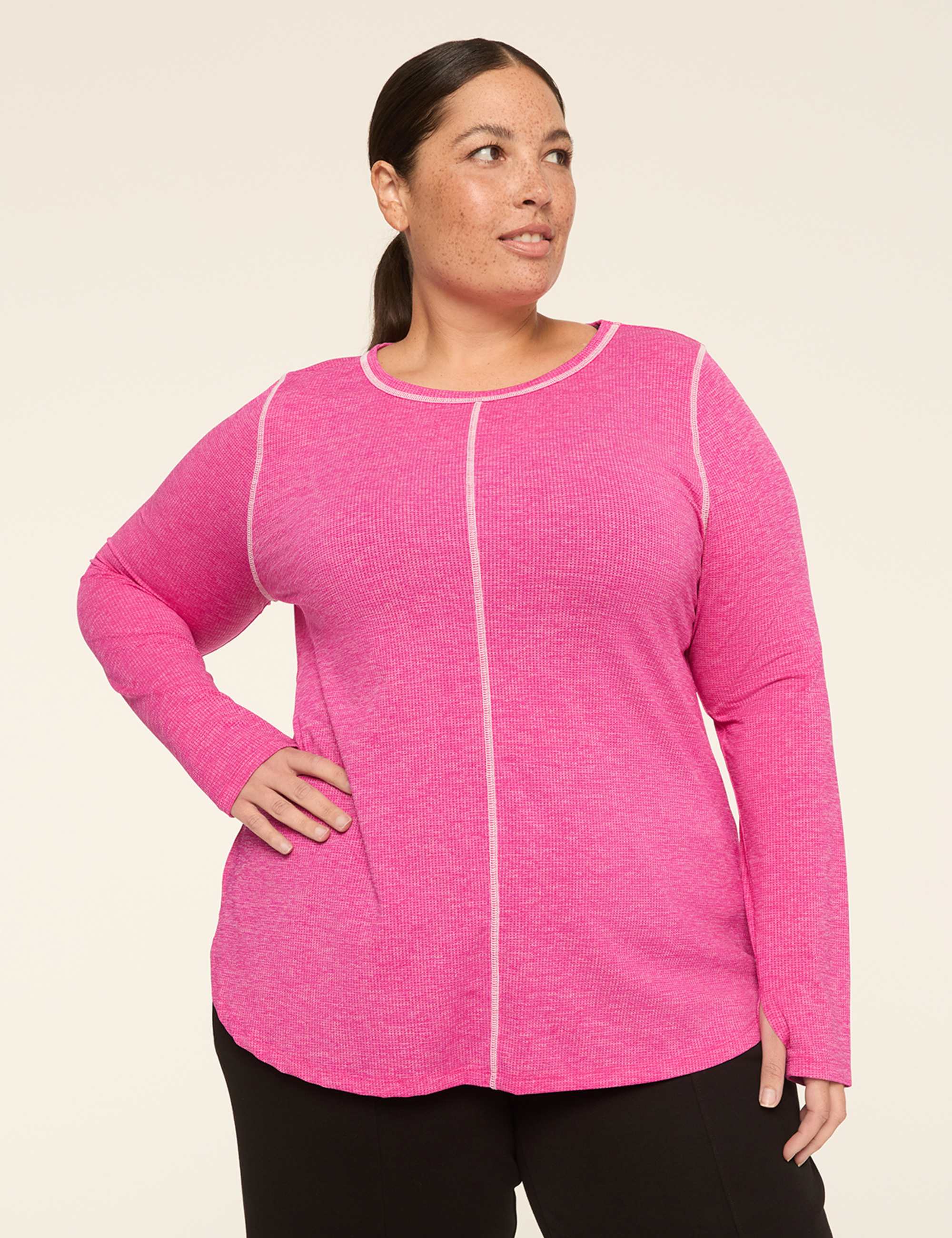 LIVI Wicking Perforated High-Low Hem Top