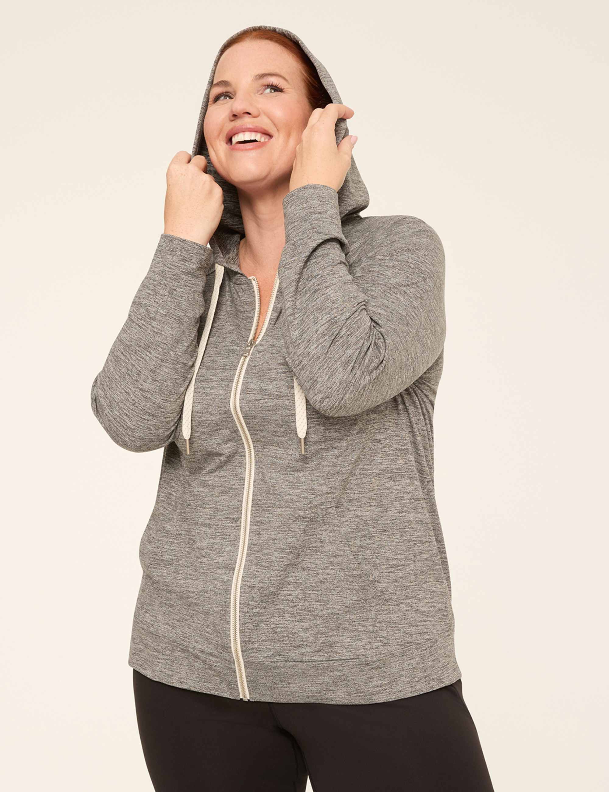 LIVI Soft Marl Zip-Front Hoodie