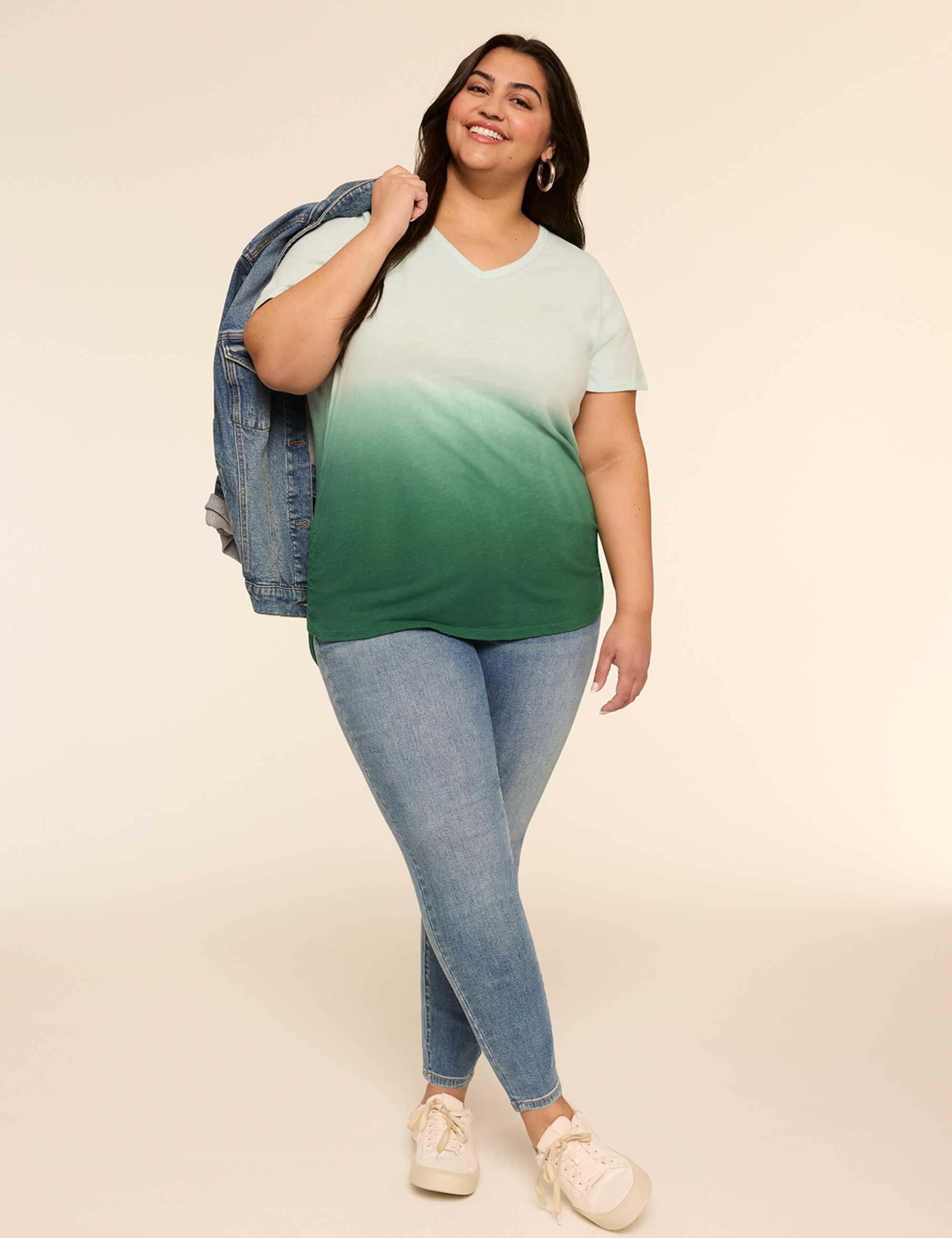 Short-Sleeve V-Neck Side-Ruched Tee