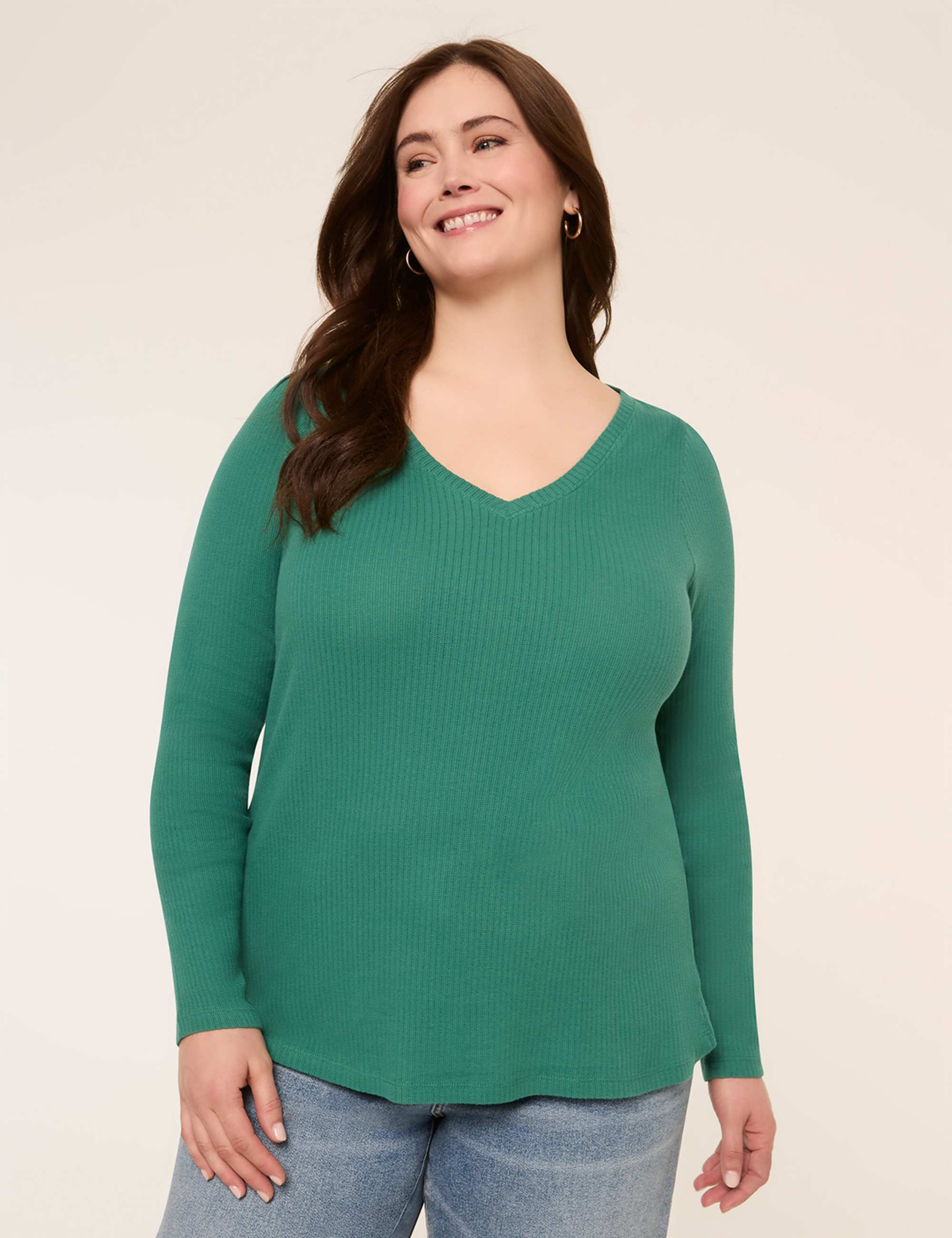 V-Neck Rib Tee