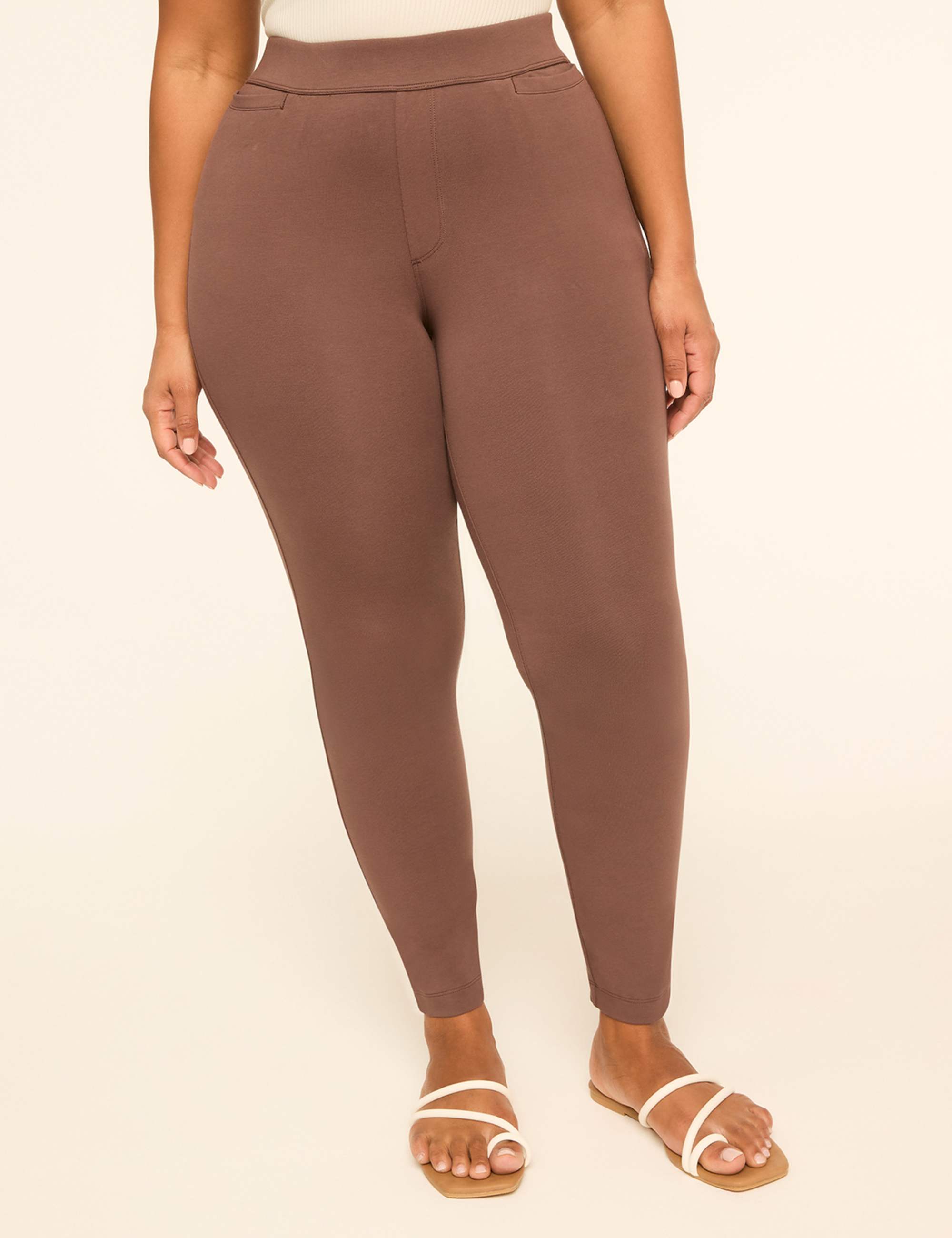 Knit Pull-On High-Rise Skinny Ankle Pant