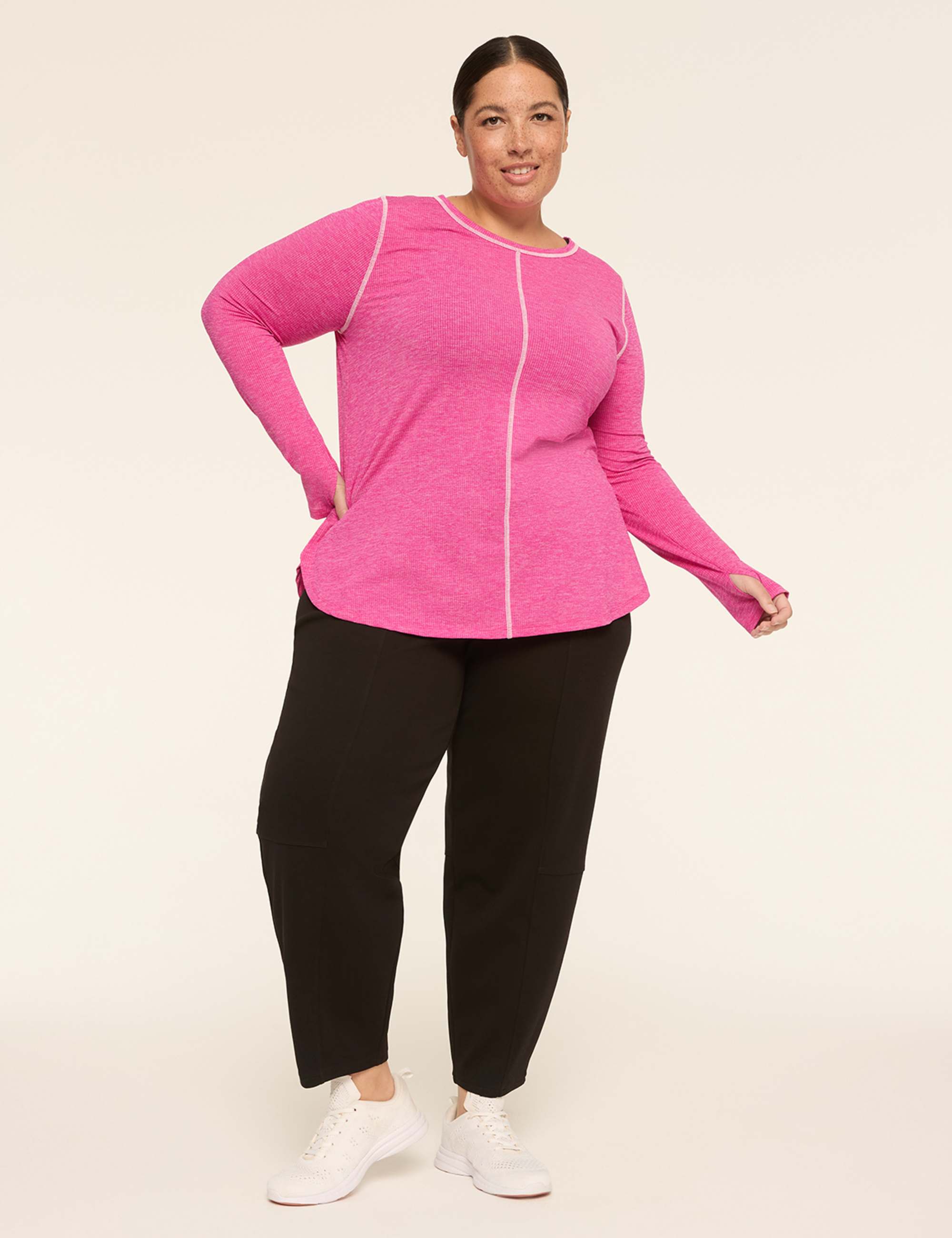 LIVI Wicking Perforated High-Low Hem Top