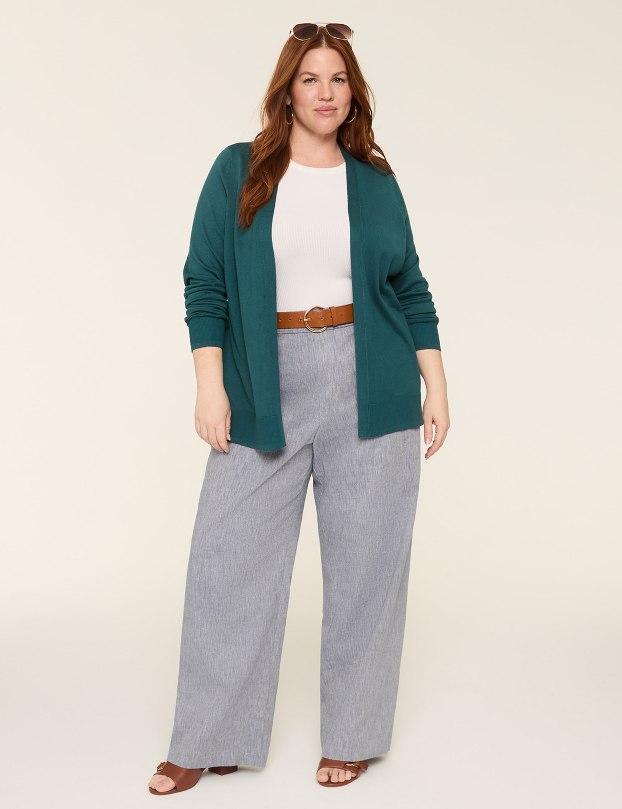Modern Long-Sleeve Open-Front Cardigan