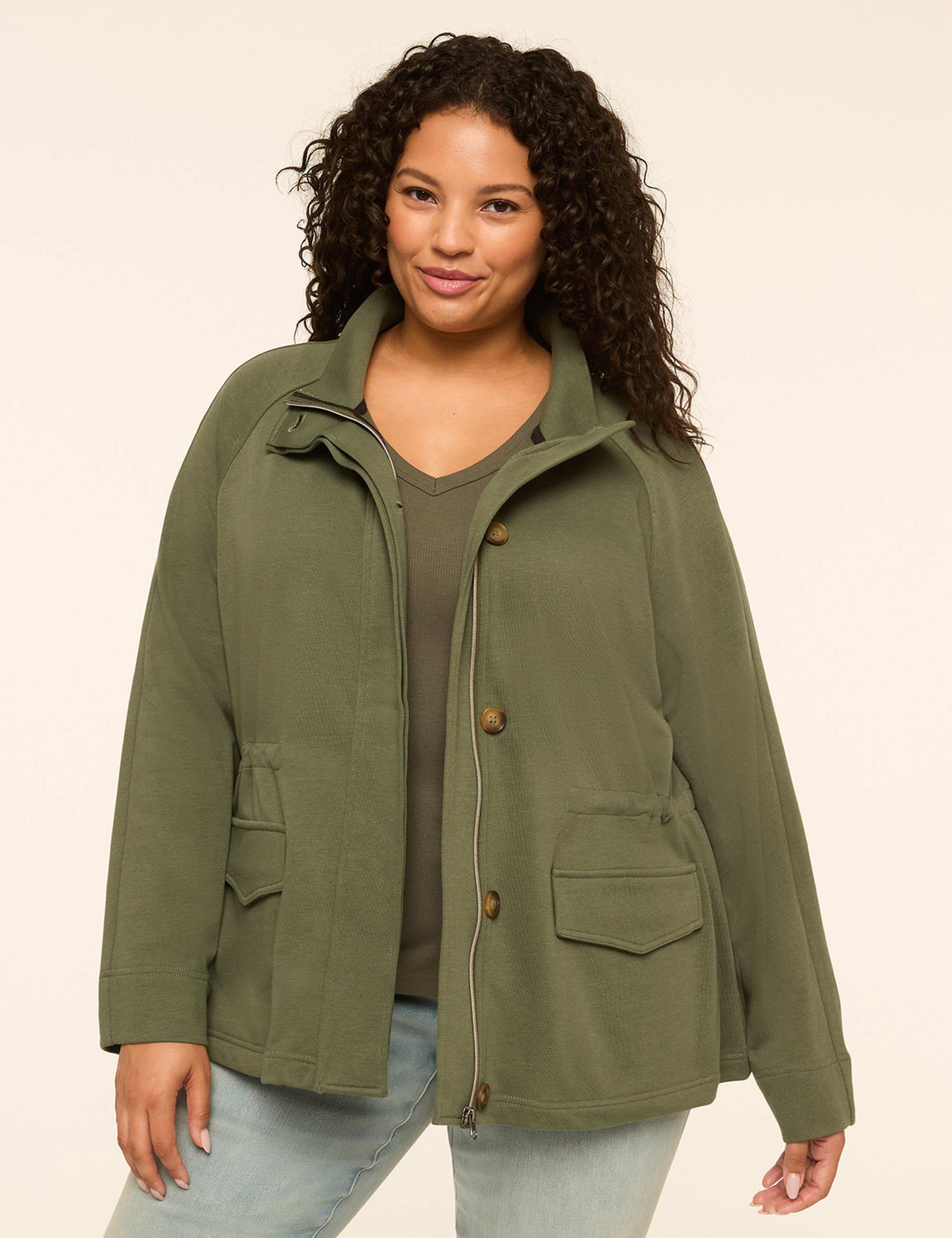 French Terry High-Collar Jacket