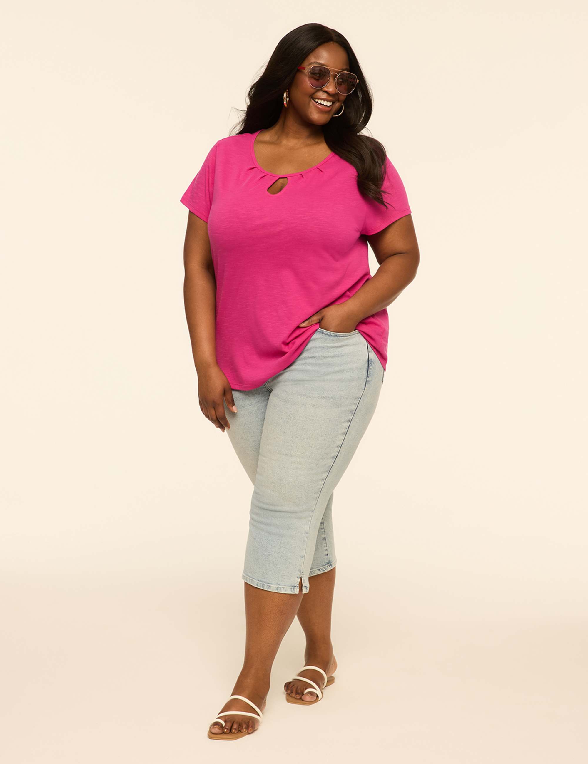 Scoop-Neck Keyhole Top