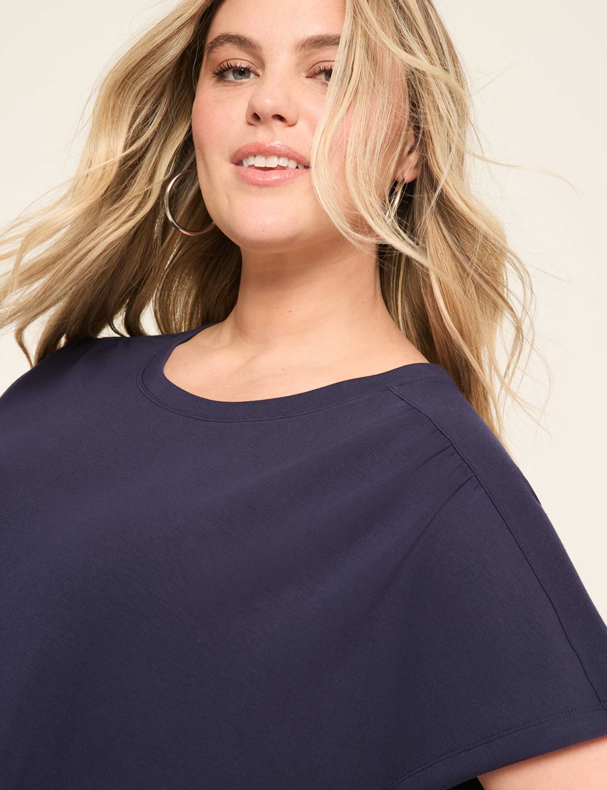Journey Dolman-Sleeve Shirred-Shoulder Top