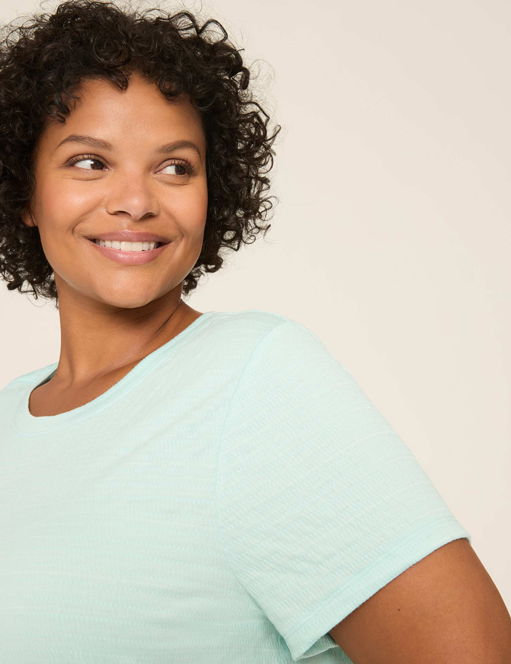 Swing Crew-Neck Textured Top