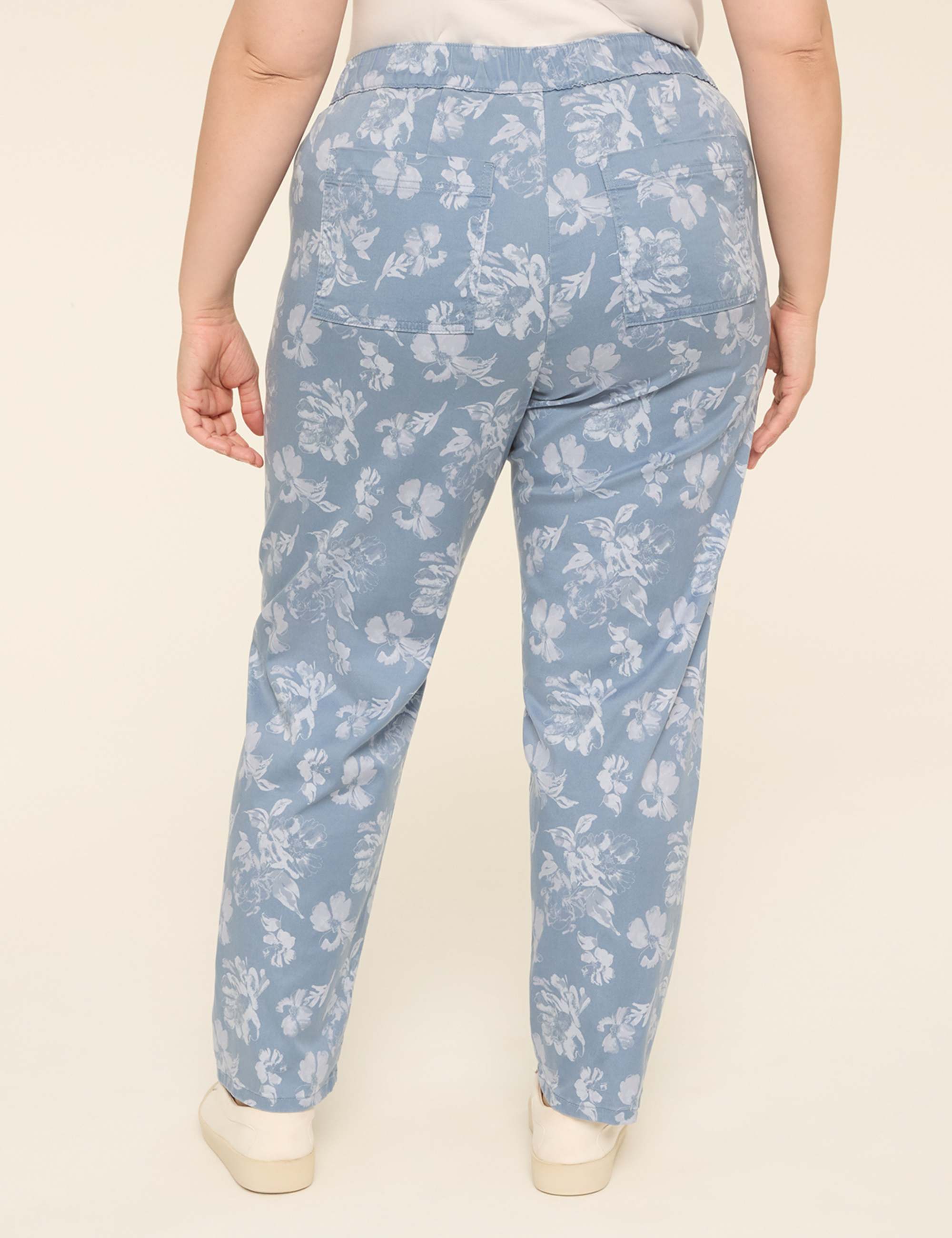 Pull-On Sateen Chino Ankle Pant