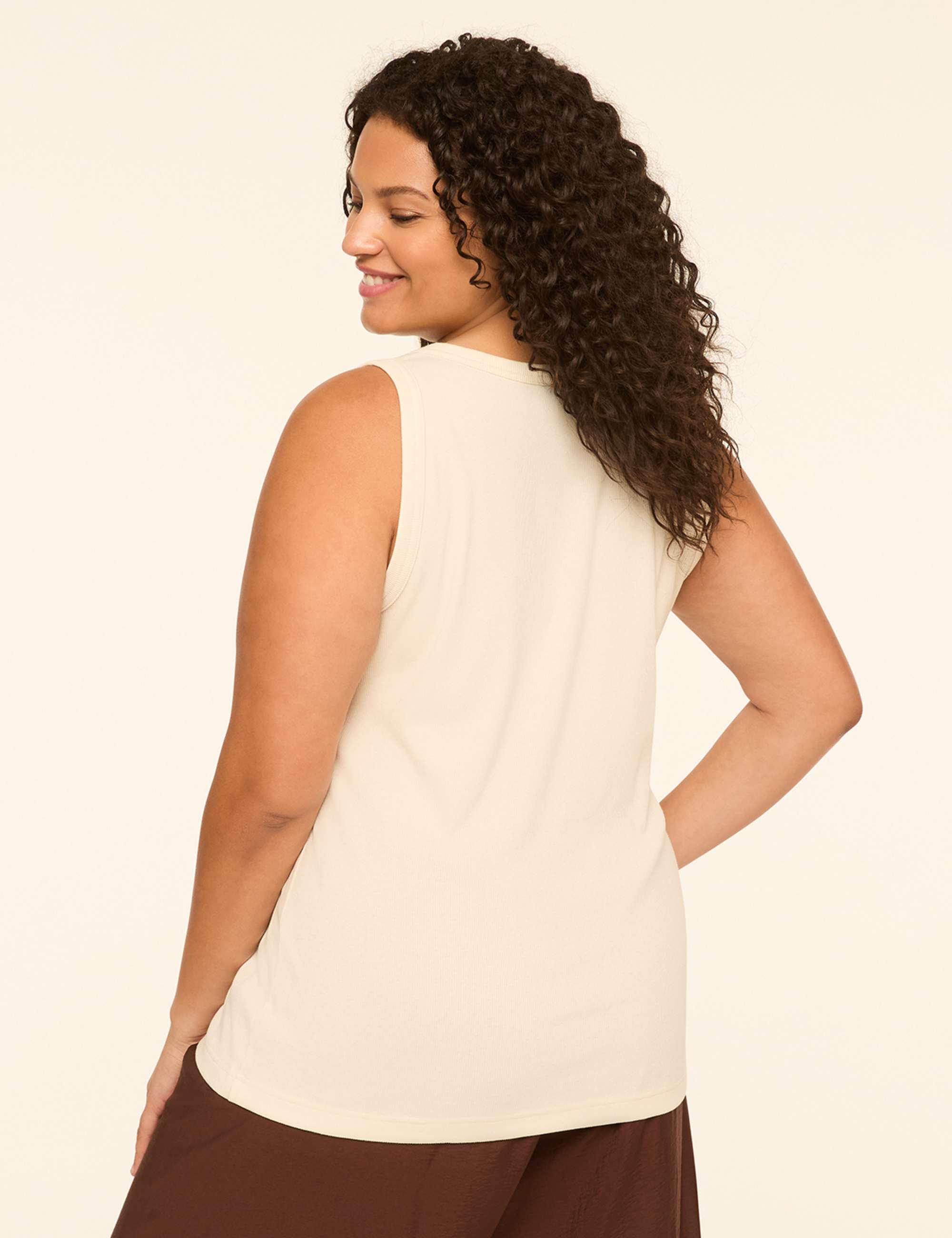 Deep V-Neck Rib Layering Tank