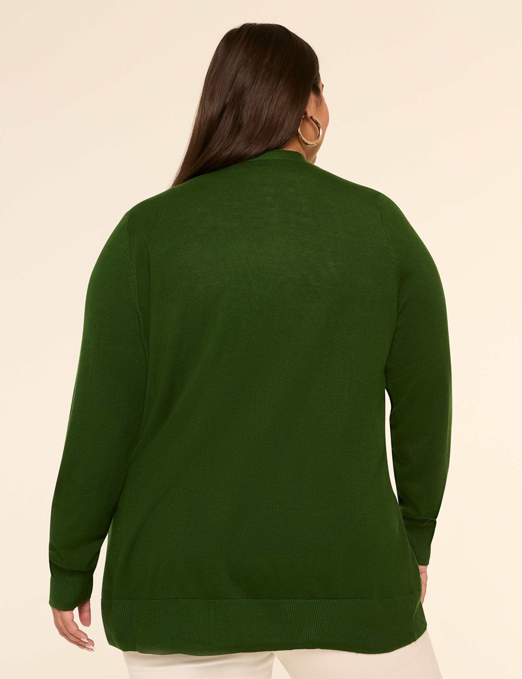 Modern Long-Sleeve Open-Front Cardigan
