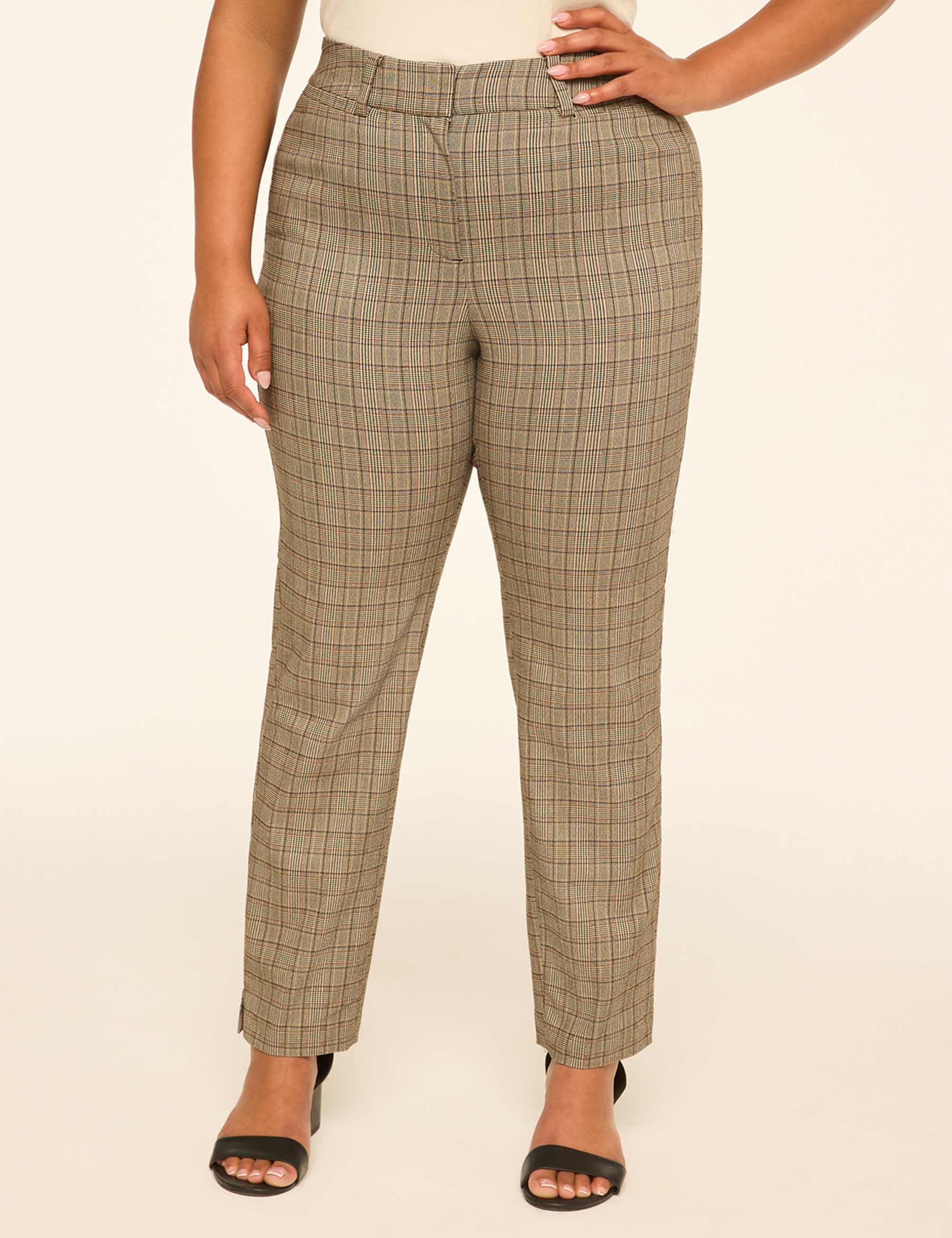 4-Season High-Rise Plaid Slim Ankle Pant