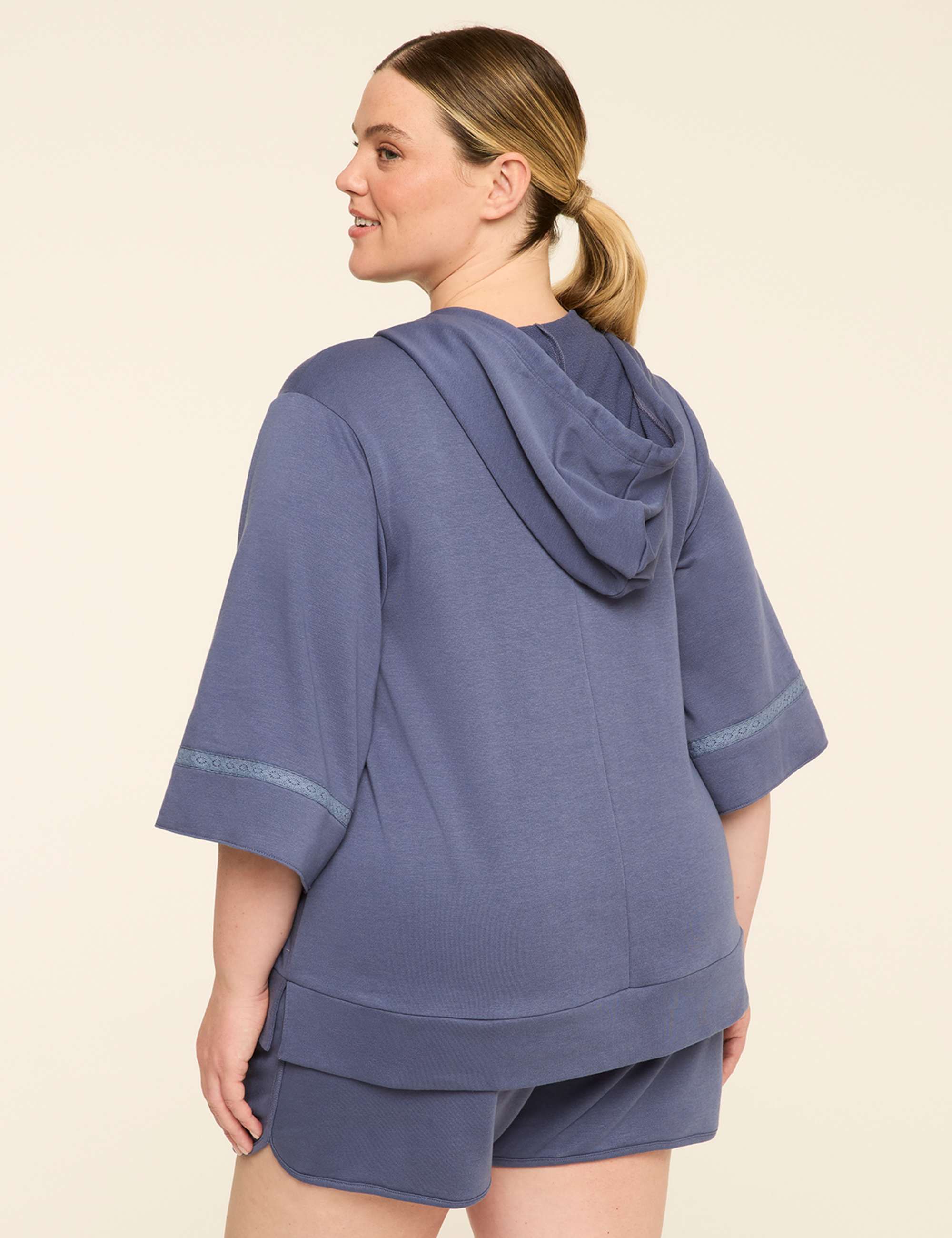 LIVI French Terry Crochet-Trim Hoodie