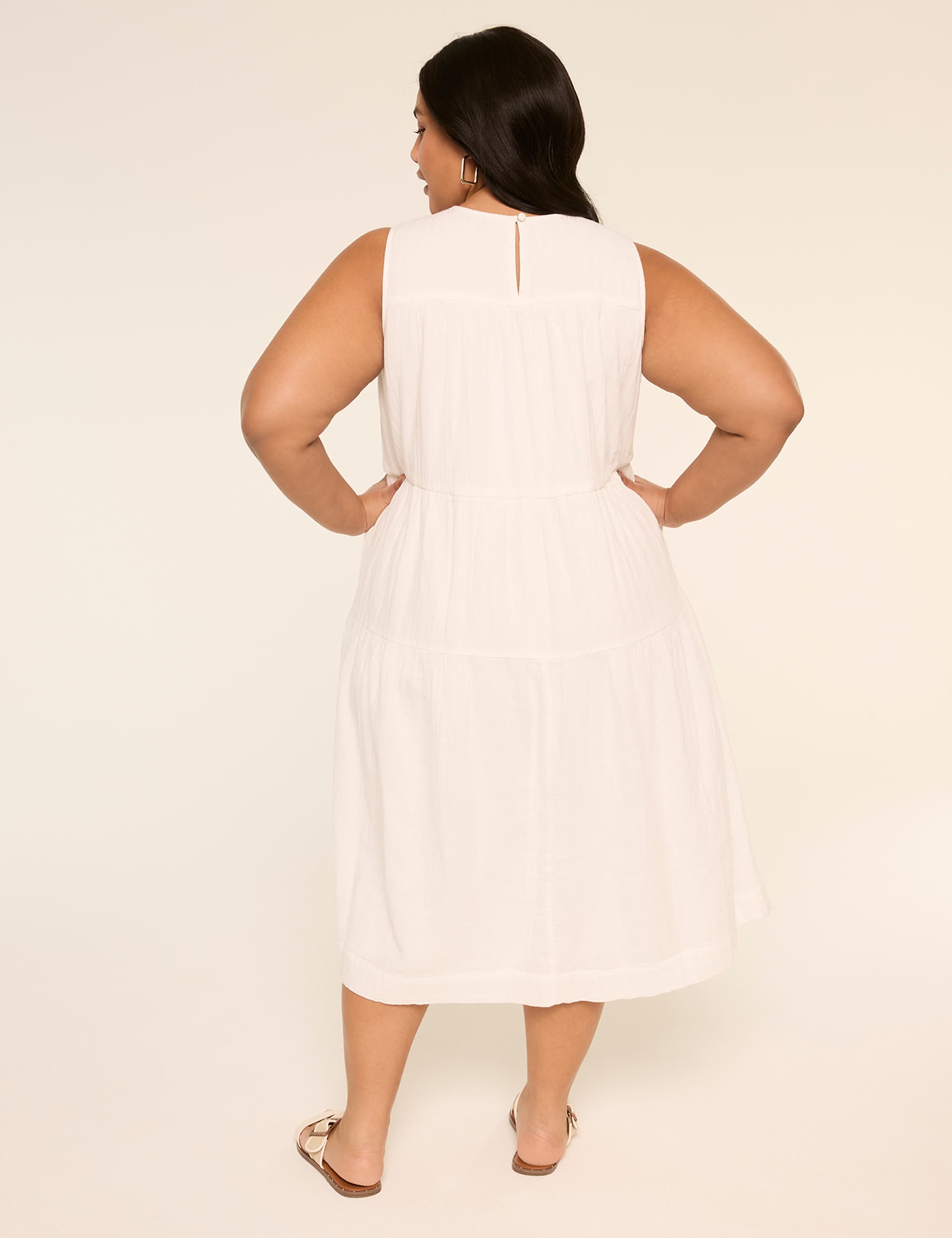 Gauze Tiered Midi Dress