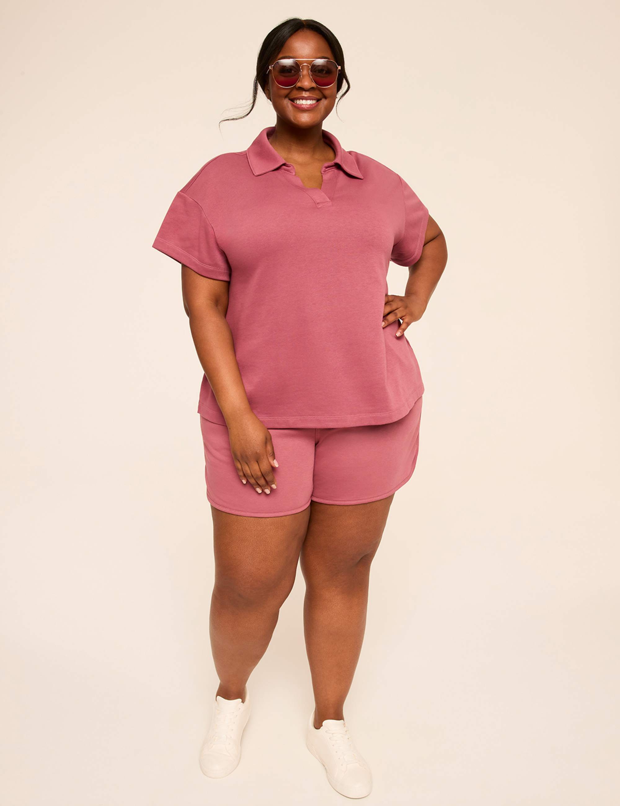 French Terry Polo Top