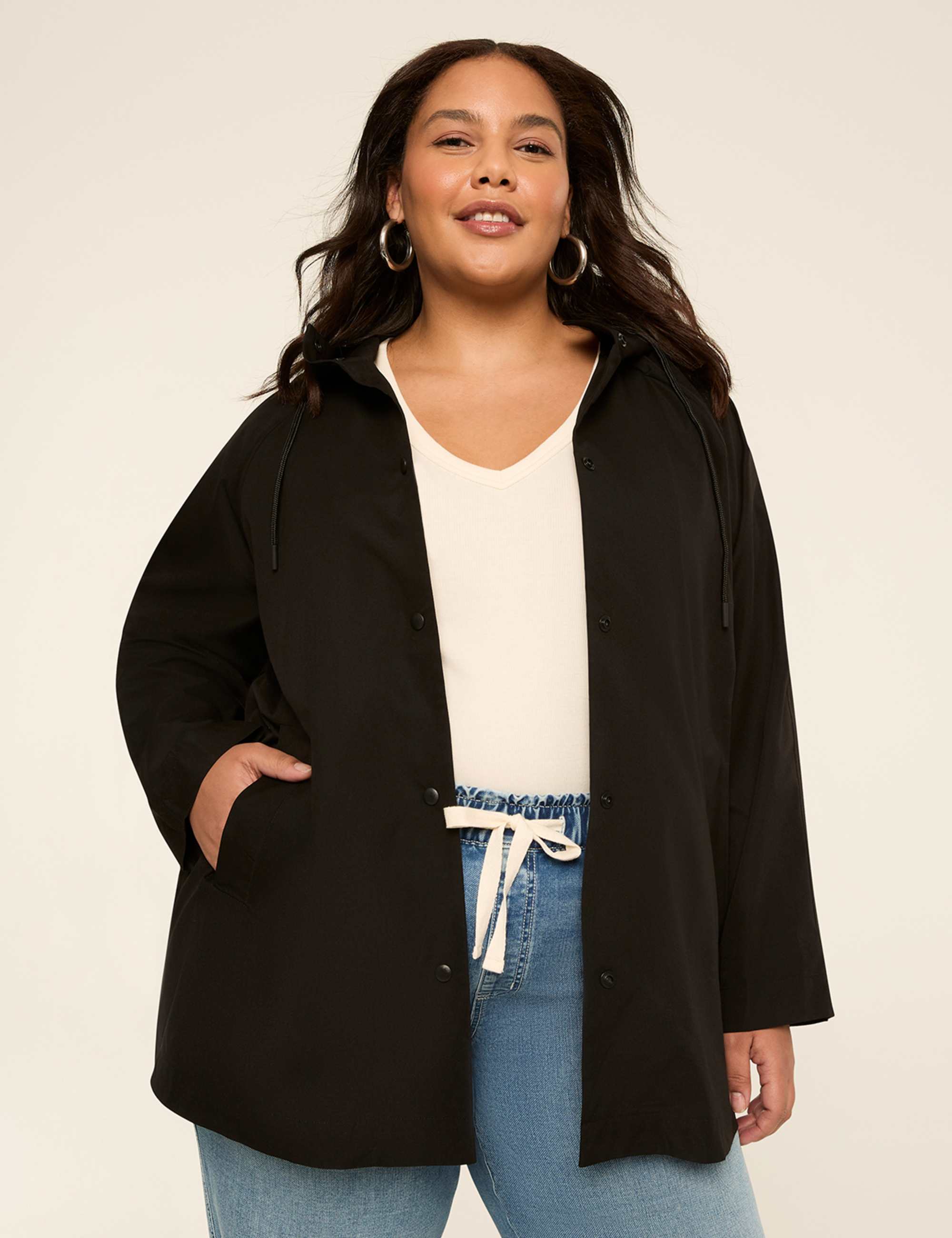 Snap-Front Hooded Jacket
