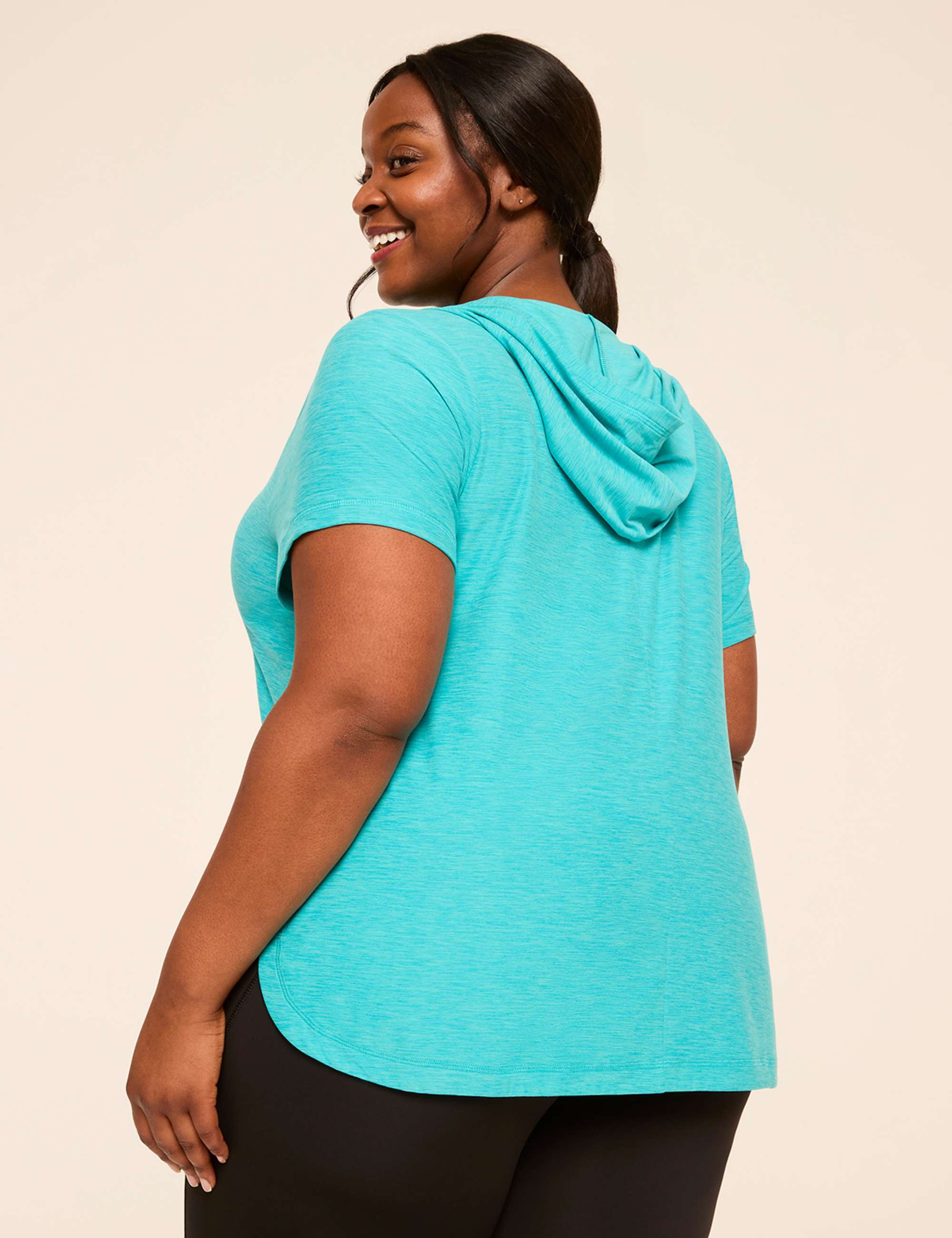 LIVI Soft Short-Sleeve V-Neck Hoodie