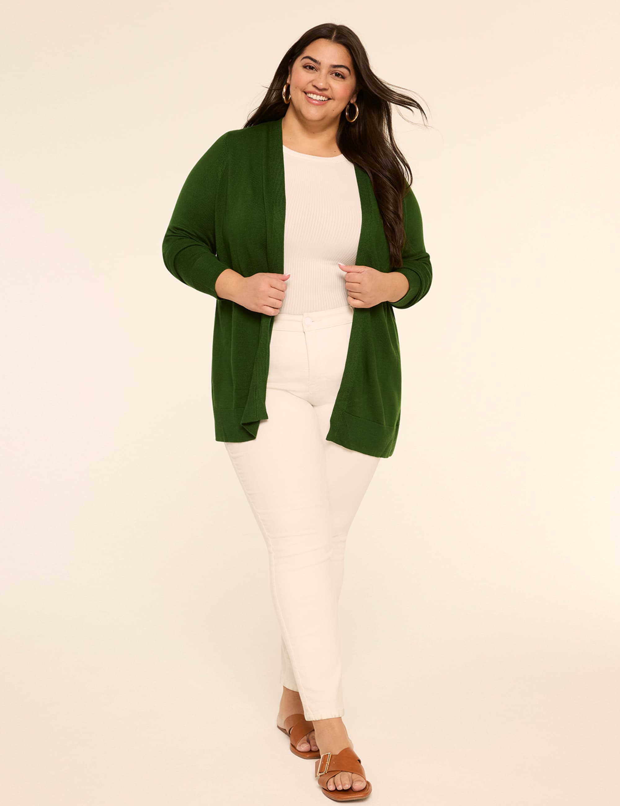 Modern Long-Sleeve Open-Front Cardigan