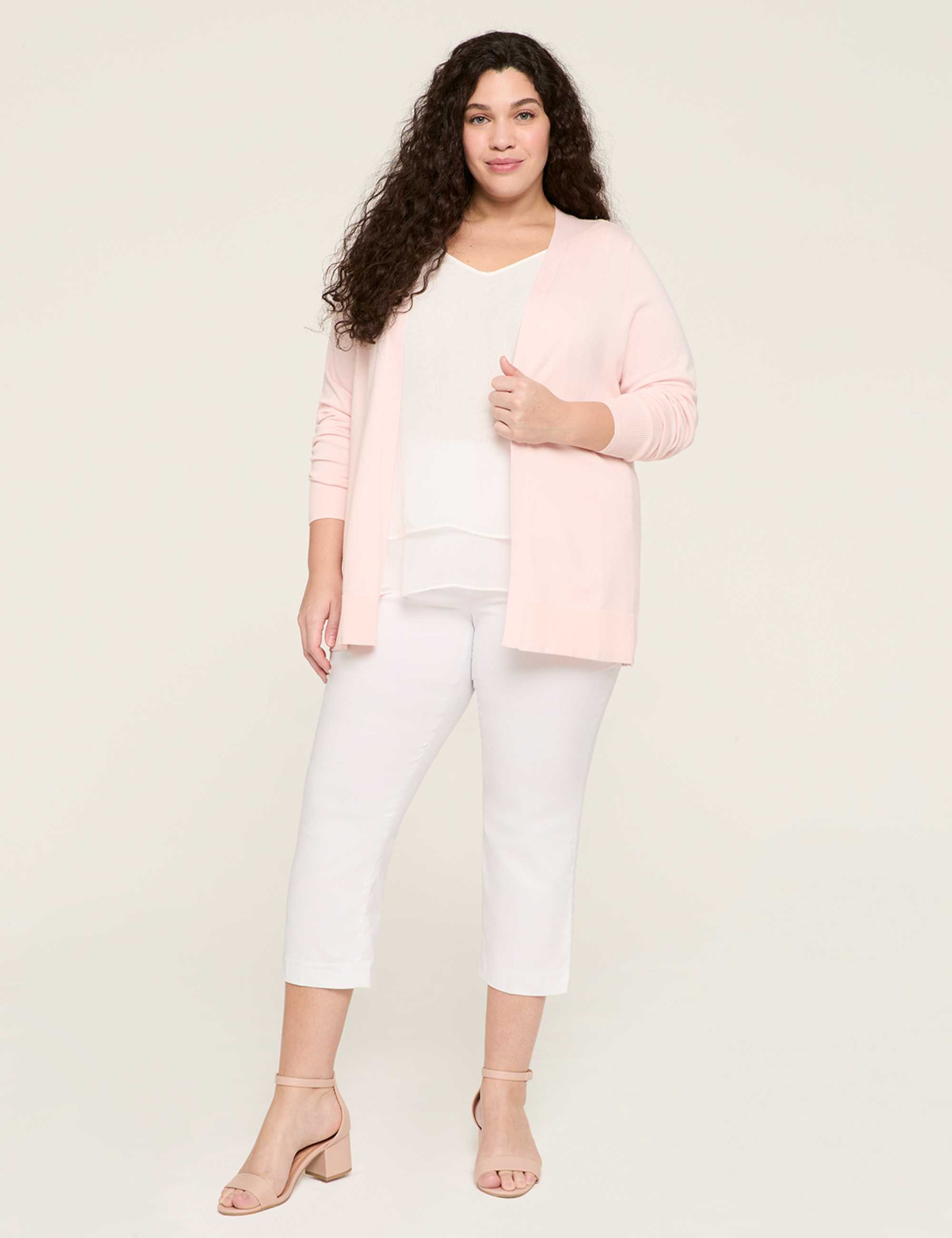 Modern Long-Sleeve Open-Front Cardigan