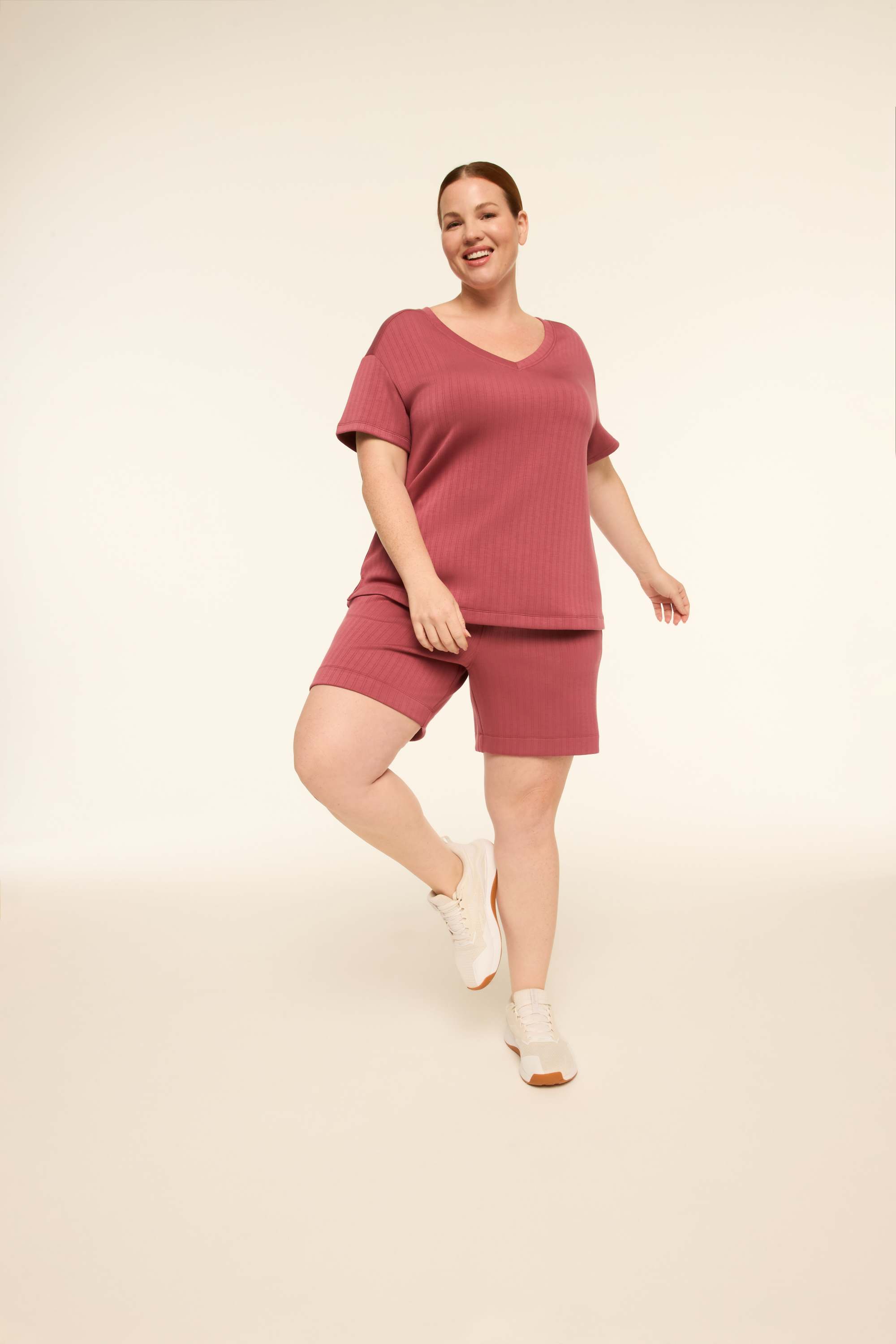 LIVI Wide Rib Journey V-Neck Top