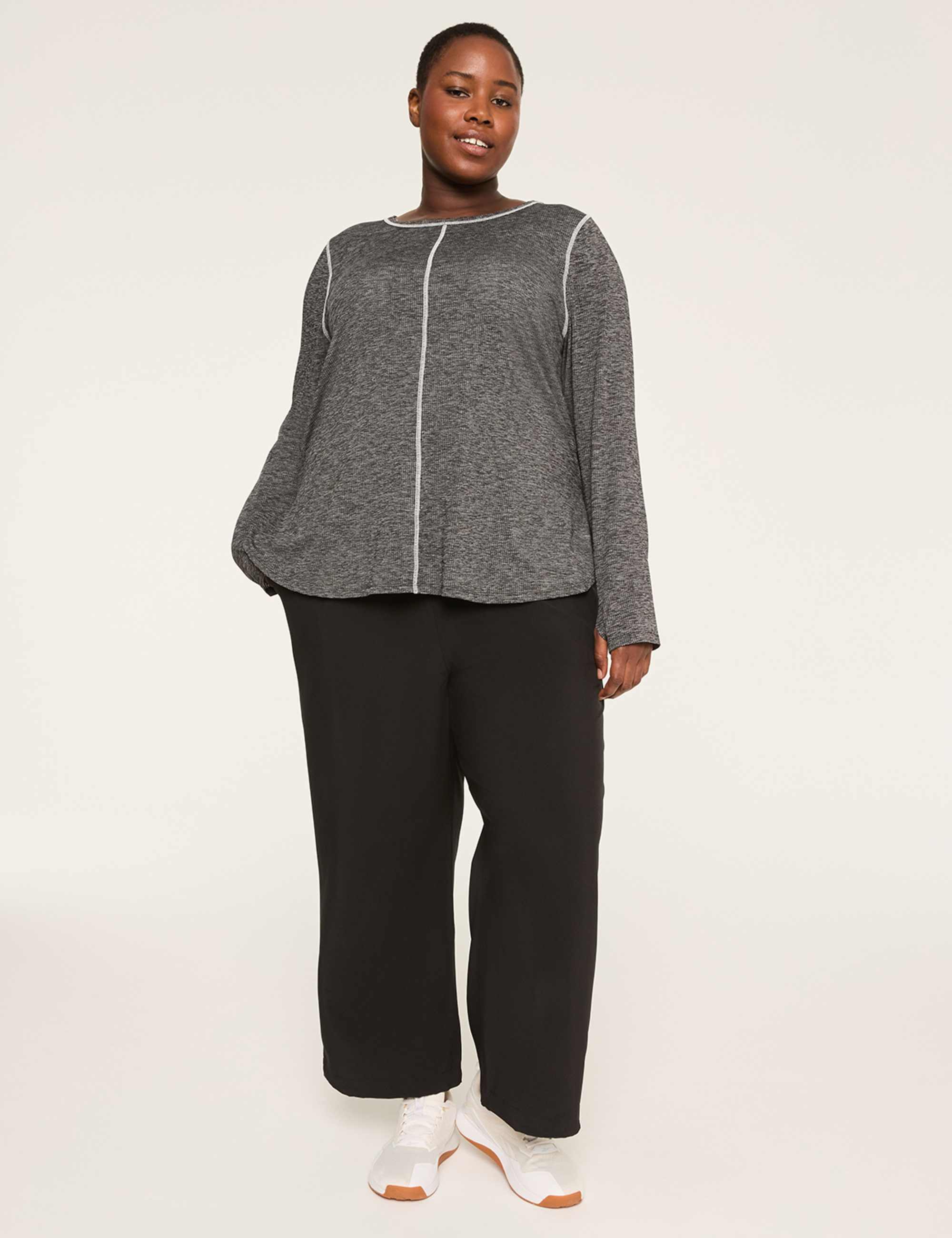 LIVI Wicking Perforated High-Low Hem Top