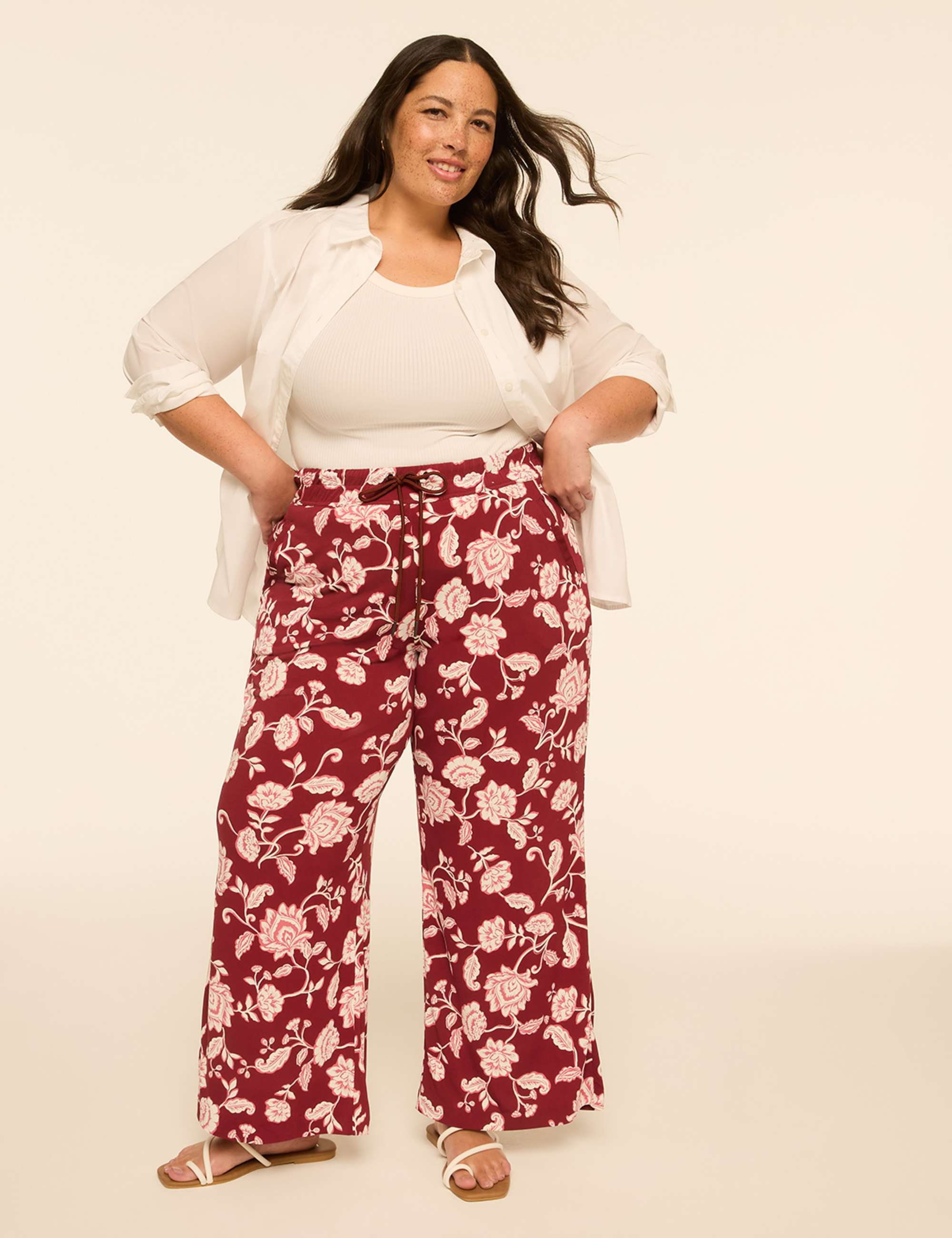 Matte Jersey Pull-On Wide Leg Pant