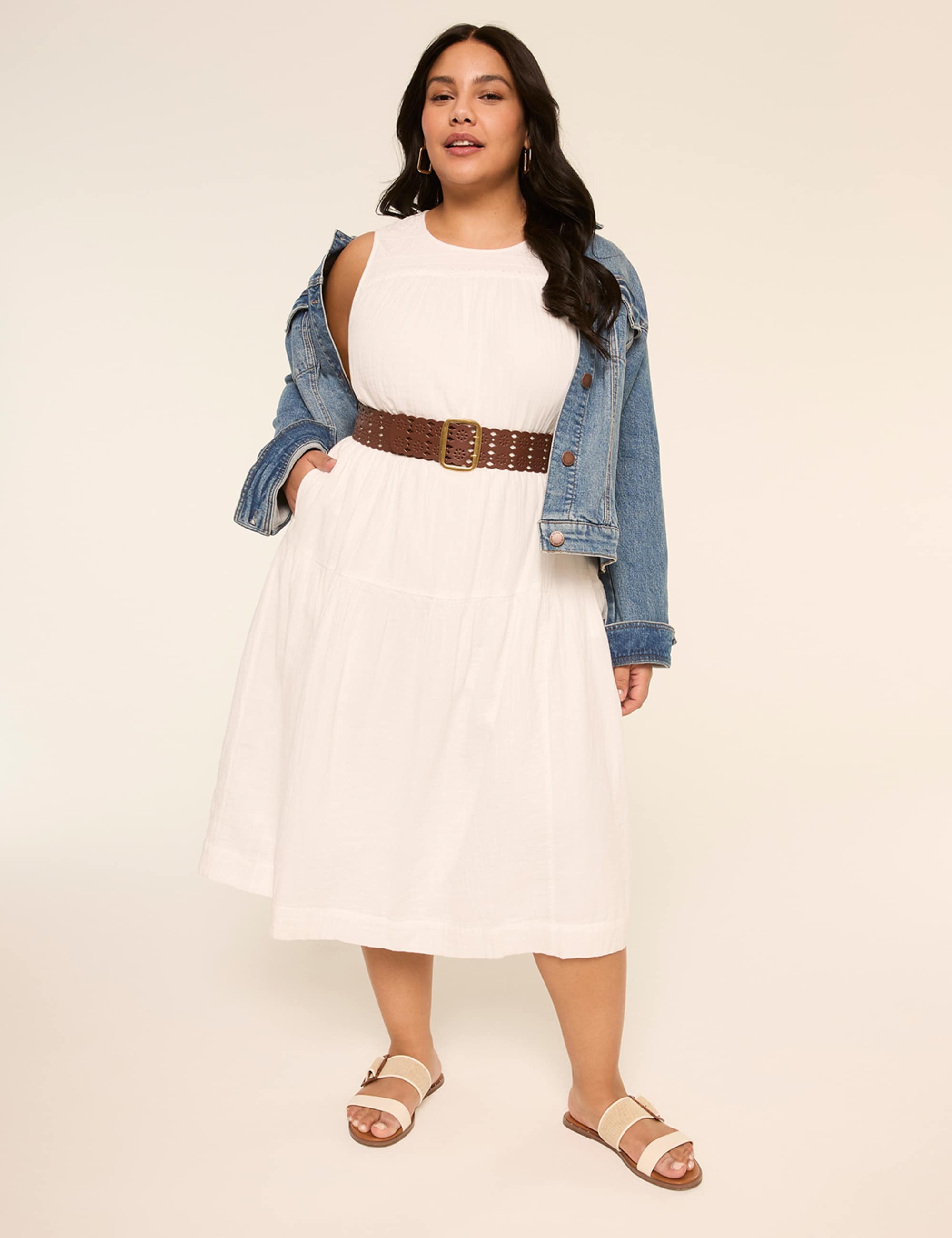 Gauze Tiered Midi Dress