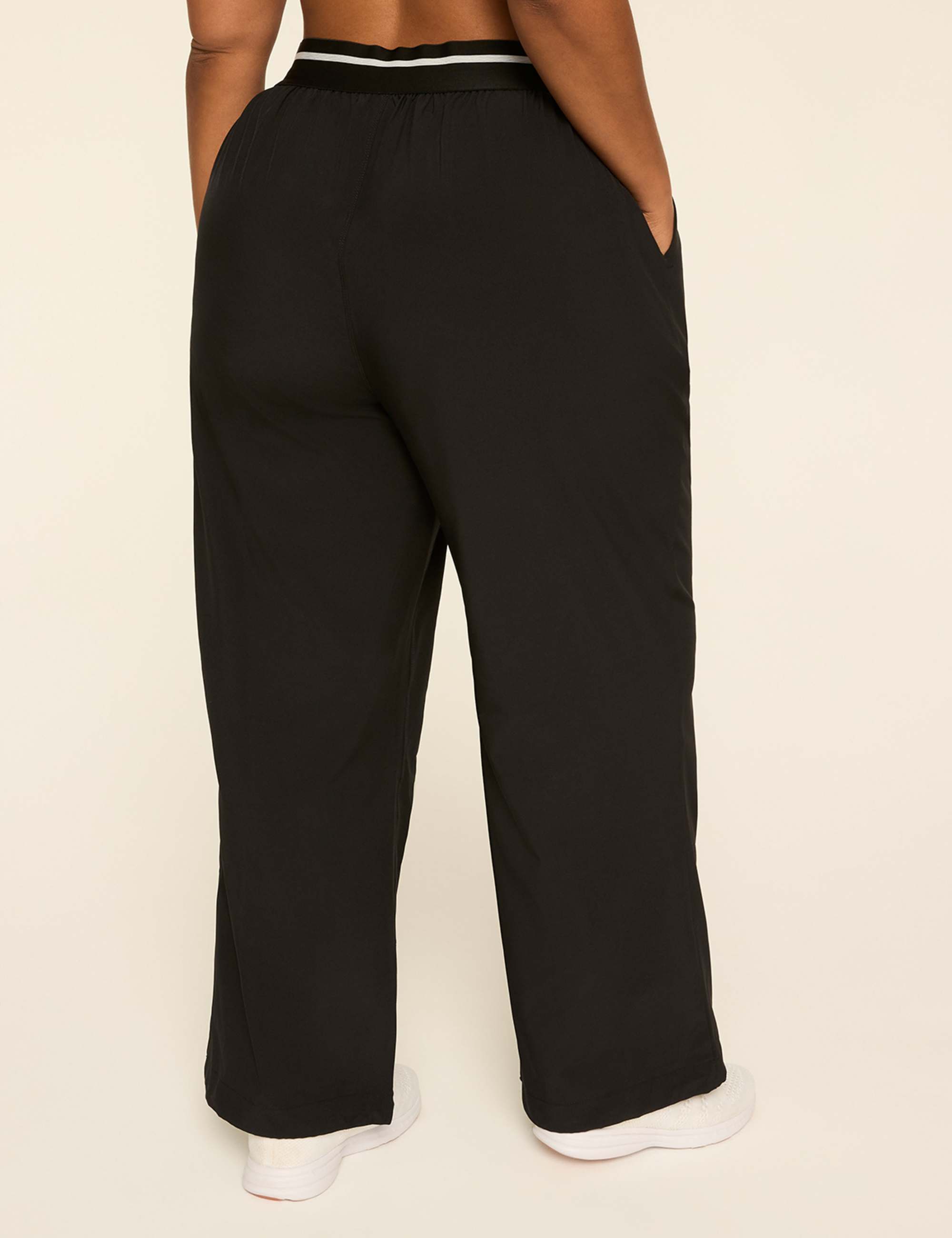 LIVI Stretch Woven Adjustable Bungee-Detail Wide Leg Pant