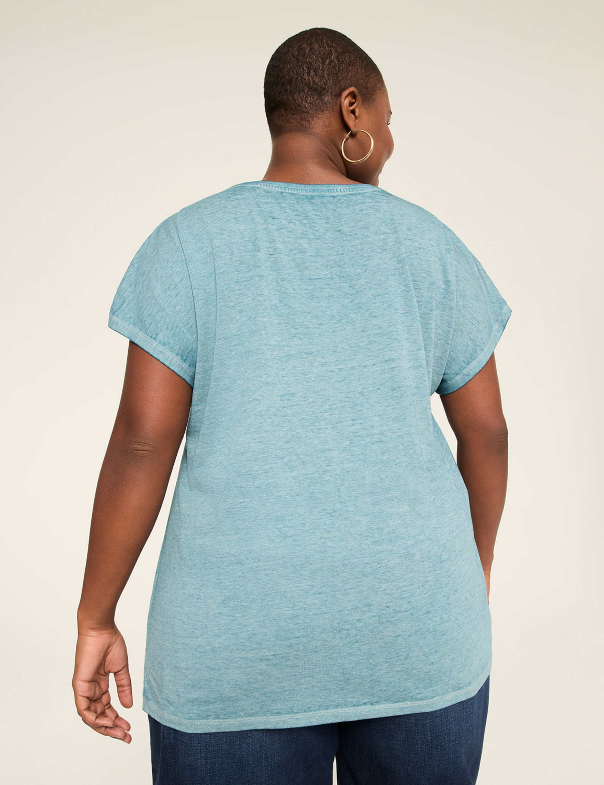 Dolman-Sleeve V-Neck Tee