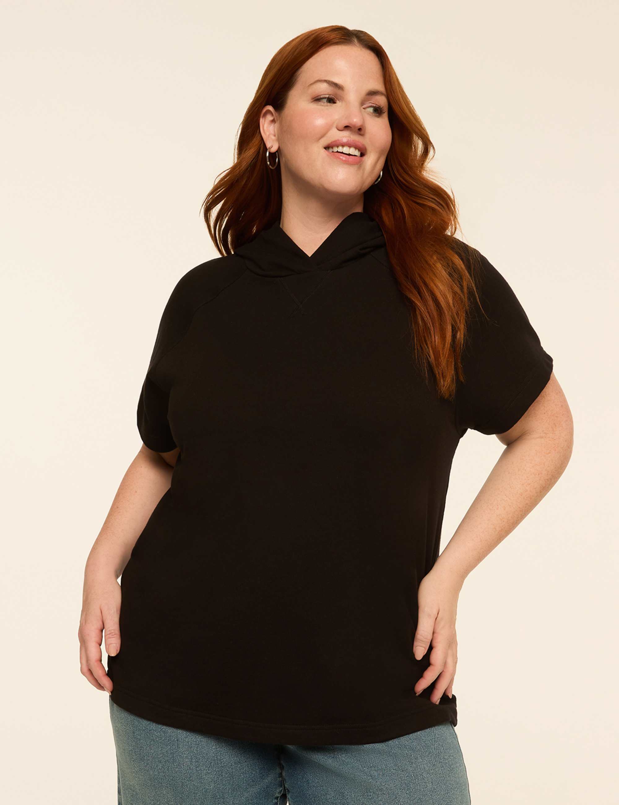 Short-Sleeve French Terry Hoodie