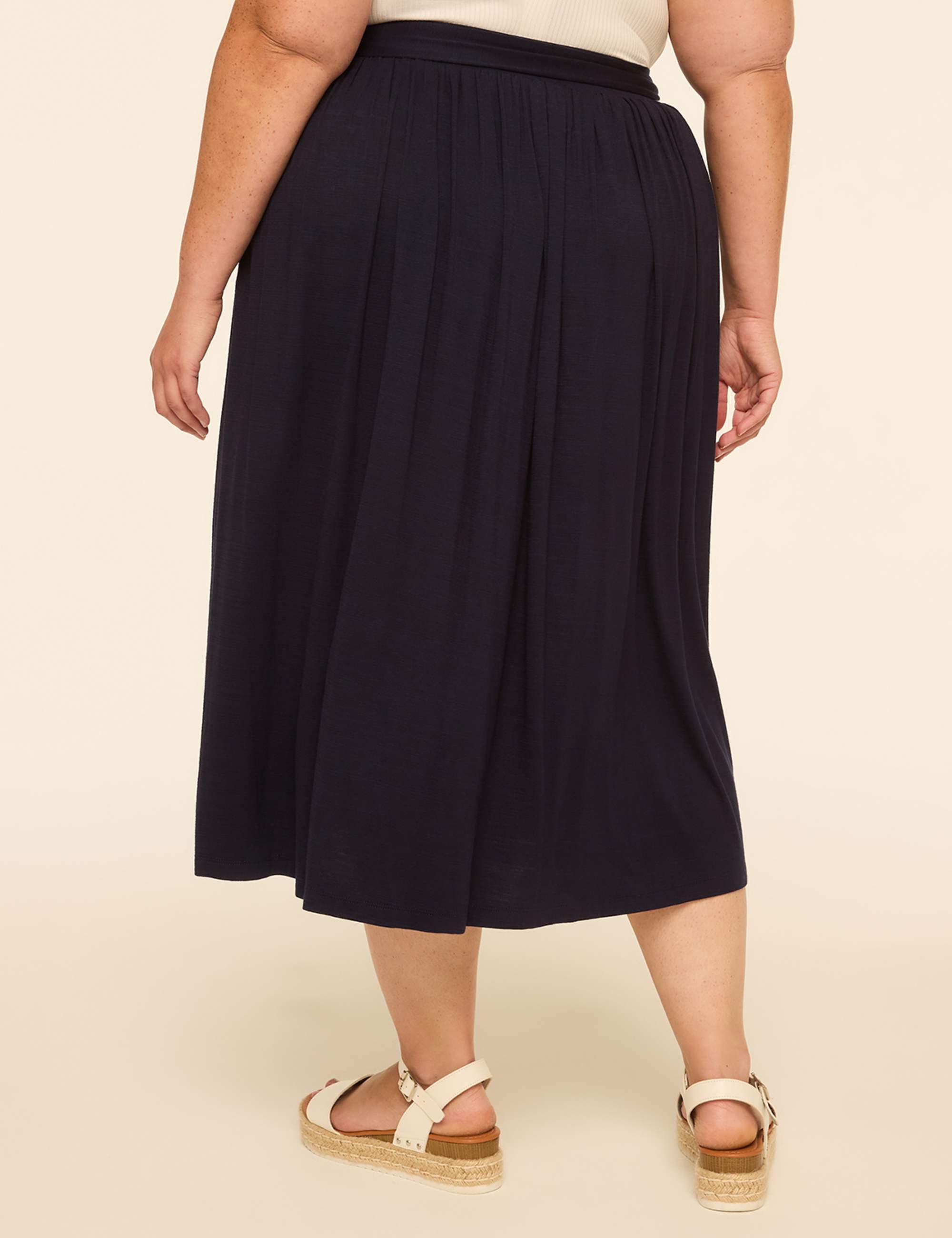 Tie-Waist Midi Skirt