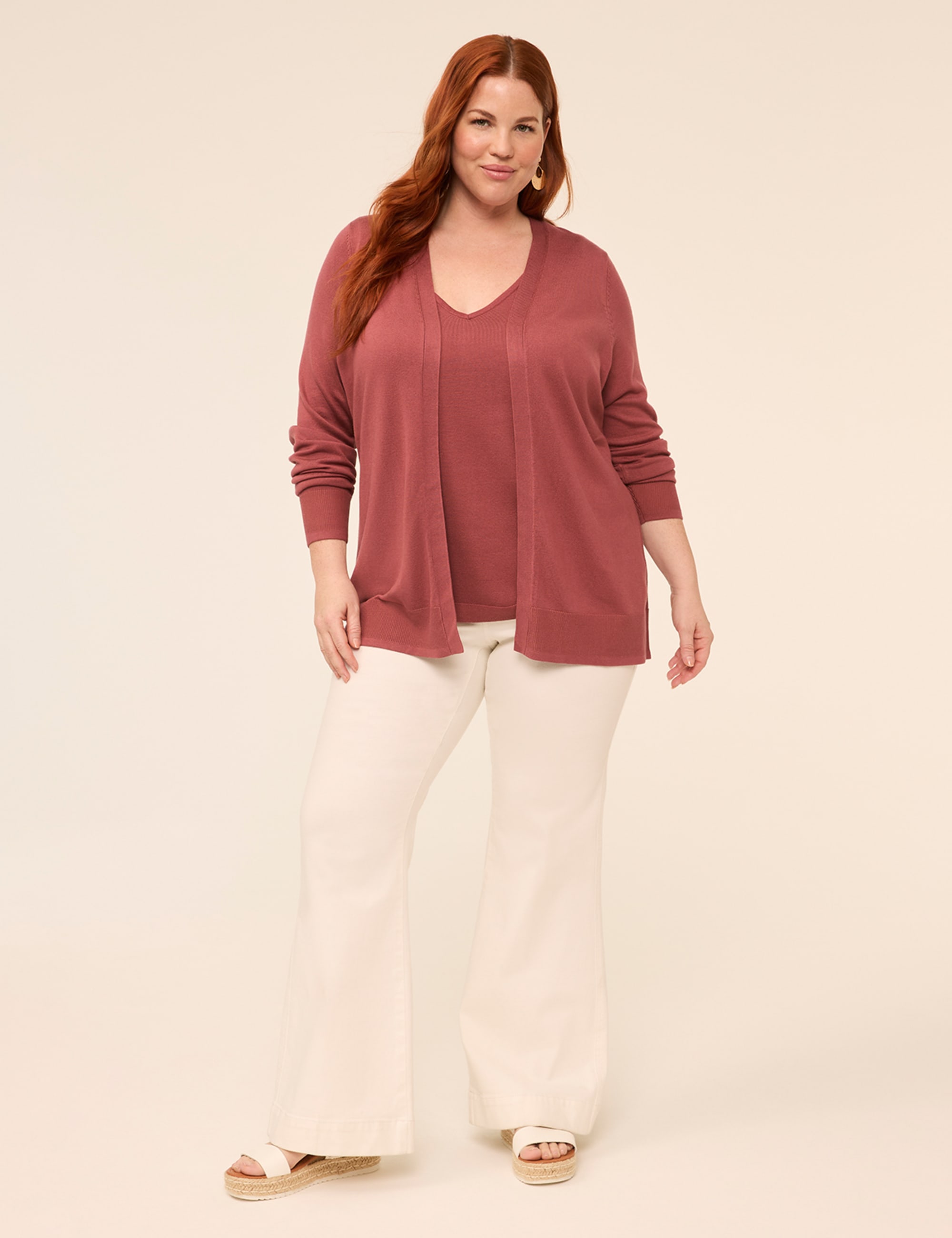 Modern Long-Sleeve Open-Front Cardigan