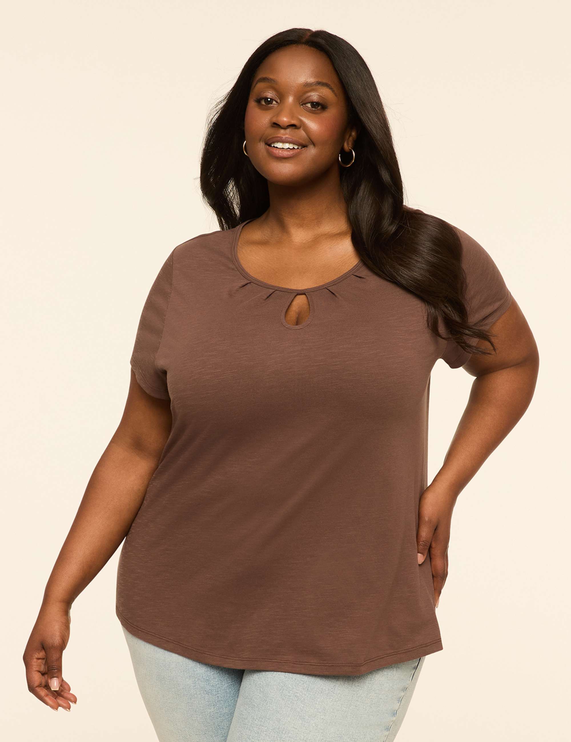Scoop-Neck Keyhole Top