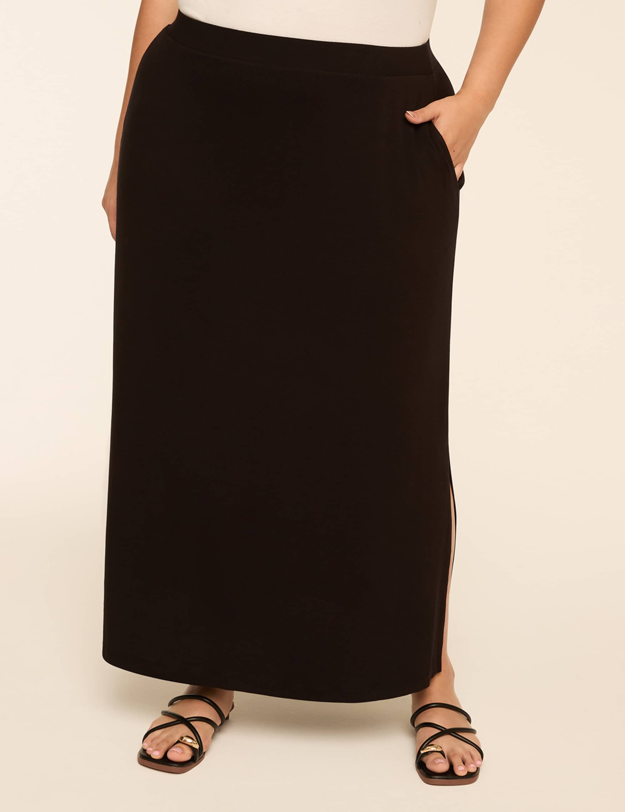 Pull-On Knit Maxi Skirt