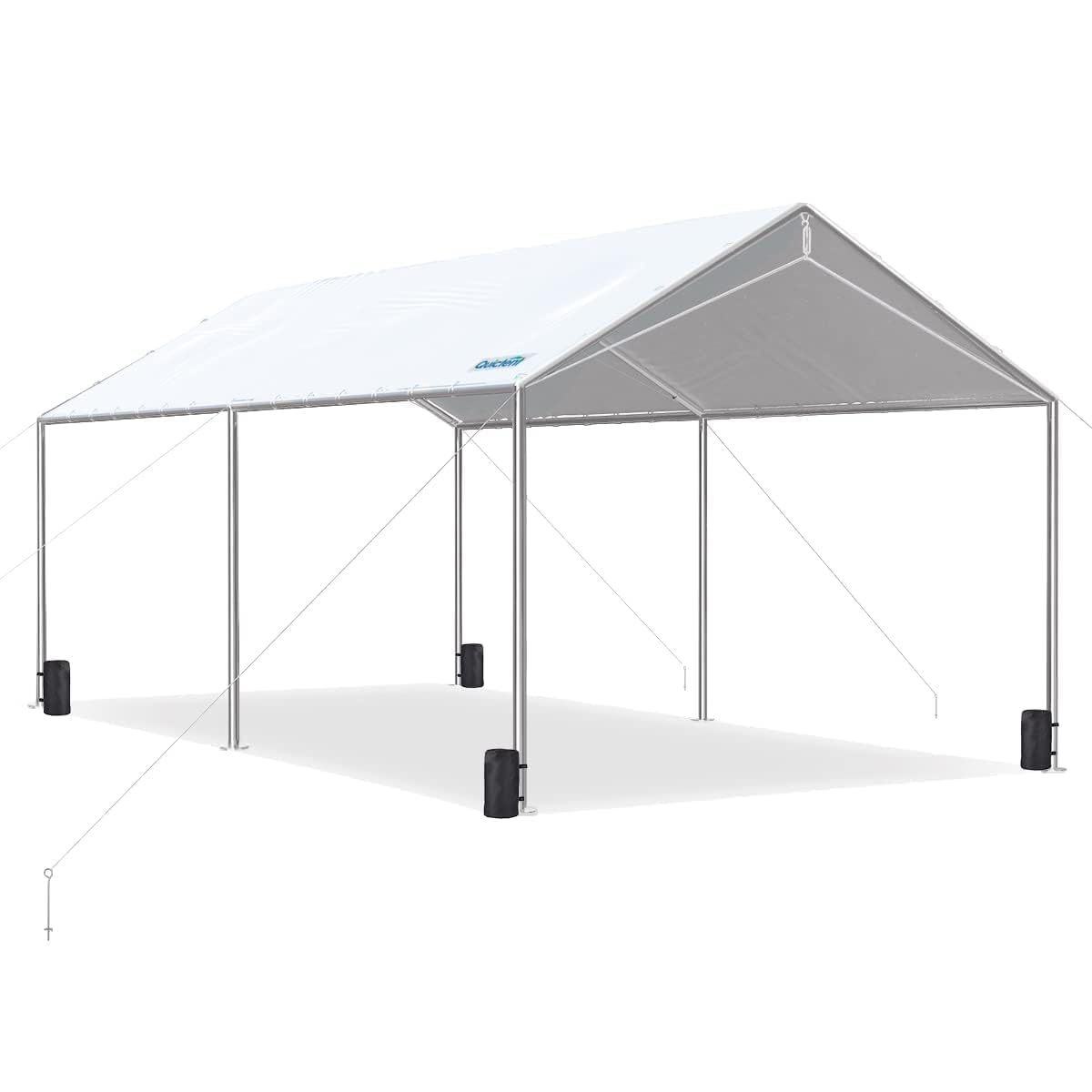 10x20 ft Heavy Duty Car Canopy Galvanized Frame Carport Outdoor Party Tent Boat Shelter with 3 Reinforced Steel, Customized