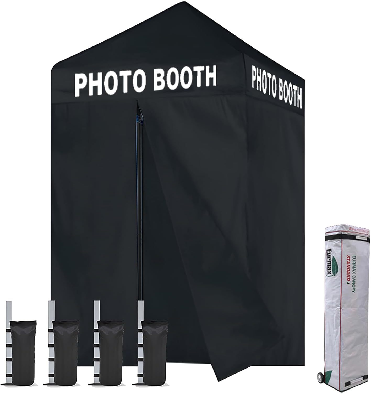 Carpa comercial instantánea con dosel emergente de 8'x8' con 4 paredes laterales extraíbles con cremallera y bolsa con ruedas, además de 4 bolsas de arena adicionales.