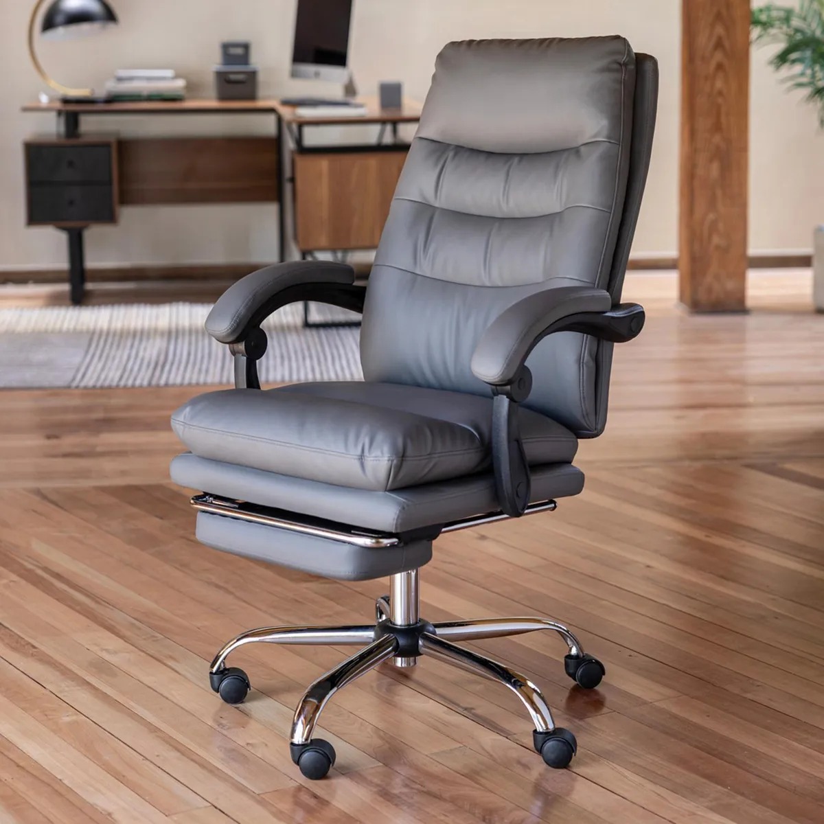 Silla Escritorio Reposapiés Ejecutiva Rocky Gris
