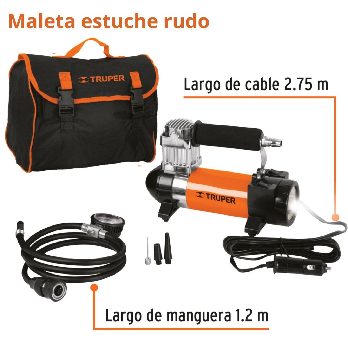 Combo hidrolavadora alta Presión 1800PSI + compresor de aire linterna