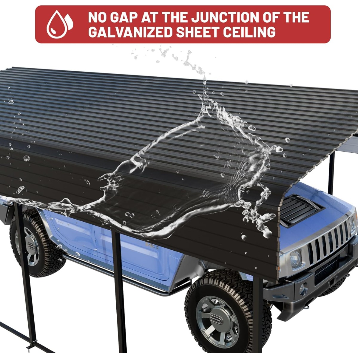 Metal Carport 10 X 15 FT With Heavy Duty Frame & Galvanized Steel Roof, Metal Car Garage, Sturdy Canopy Shelter For Car