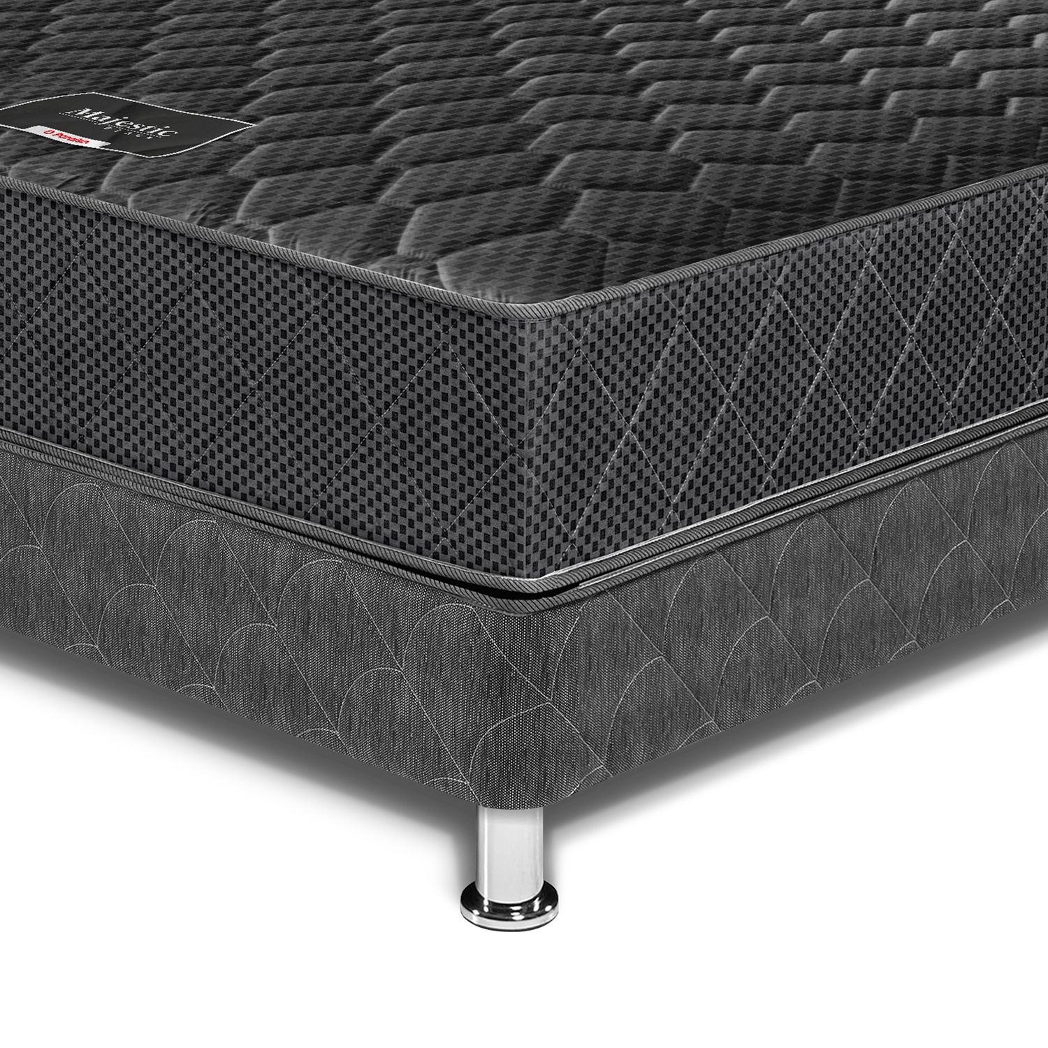 Dormitorio Majestic Black 2 Plazas + 2 almohadas + Protector