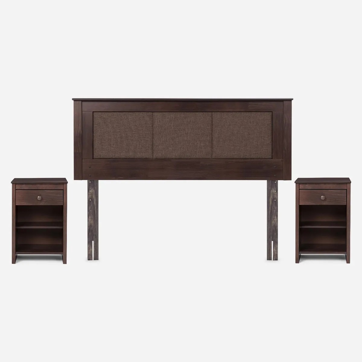 Cama Europea New Style 6 2 Plazas x 2.00 mt Base Dividida + Respaldo + 2 Veladores Rosen