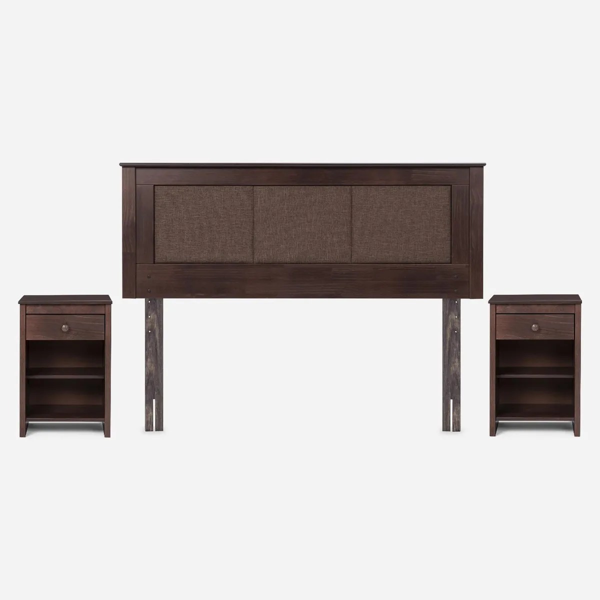 Cama Europea New Style 6 2 Plazas x 2.00 mt Base Dividida + Respaldo + 2 Veladores Rosen