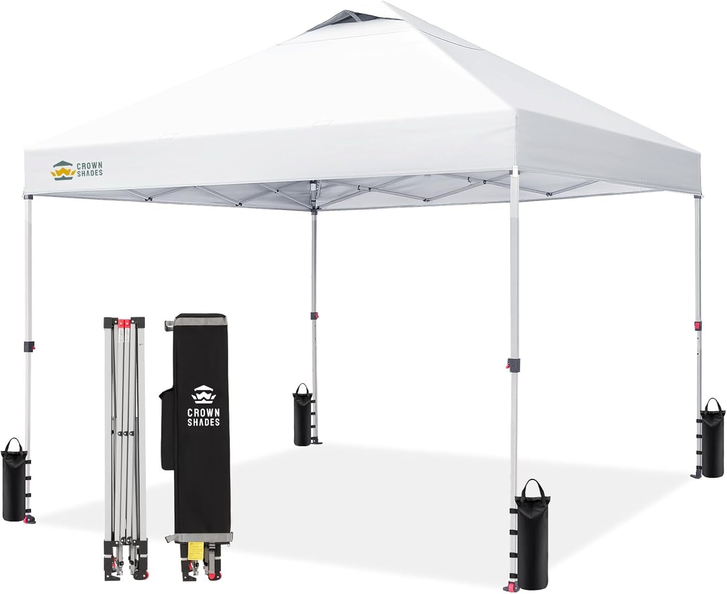 10x10 Pop Up Canopy - Beach Tent with One Push Setup - Outdoor Sun Shade for Events, Parties, Camping - Gazebo with STO-N-Go