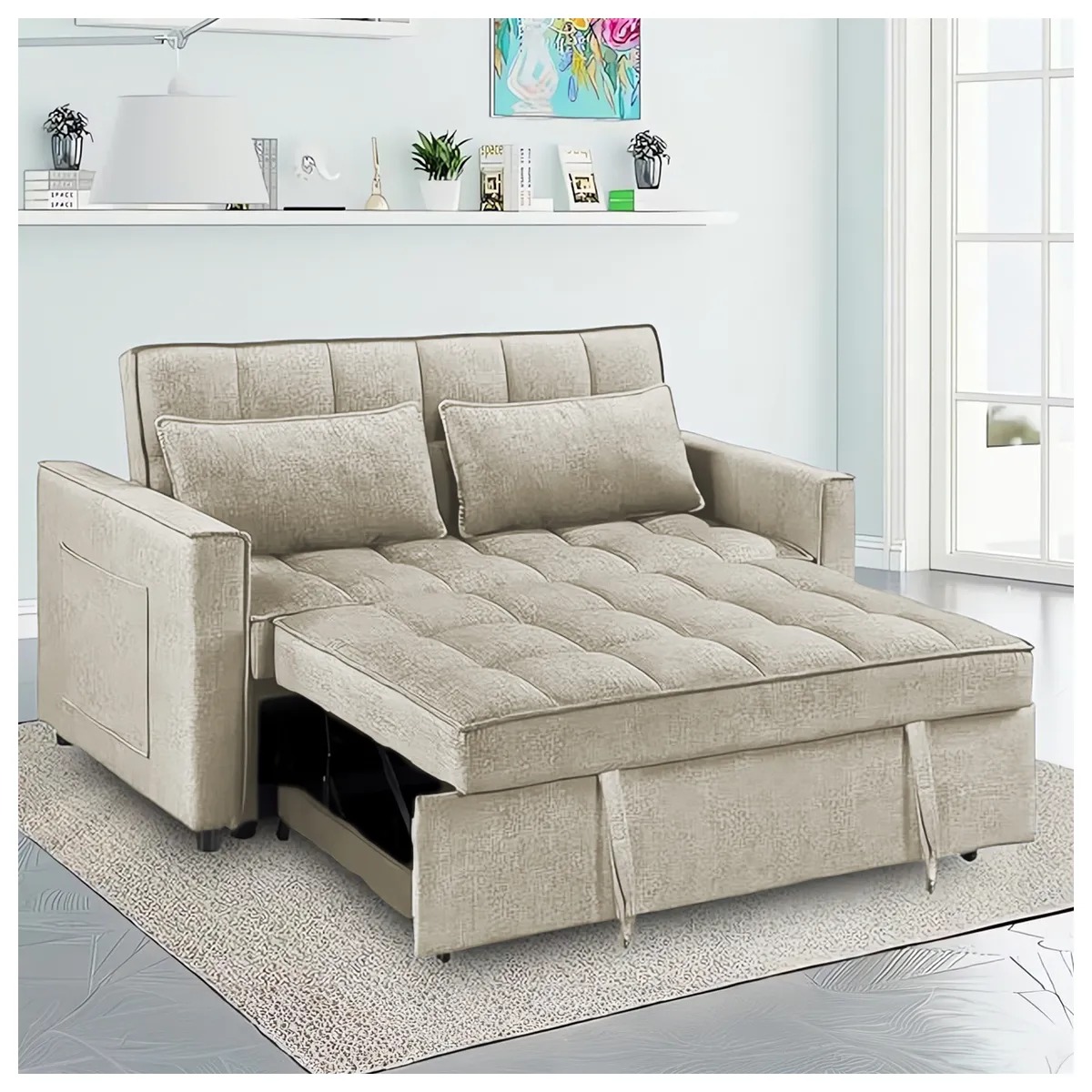 Sofa Cama 77x135x93 cm Beige