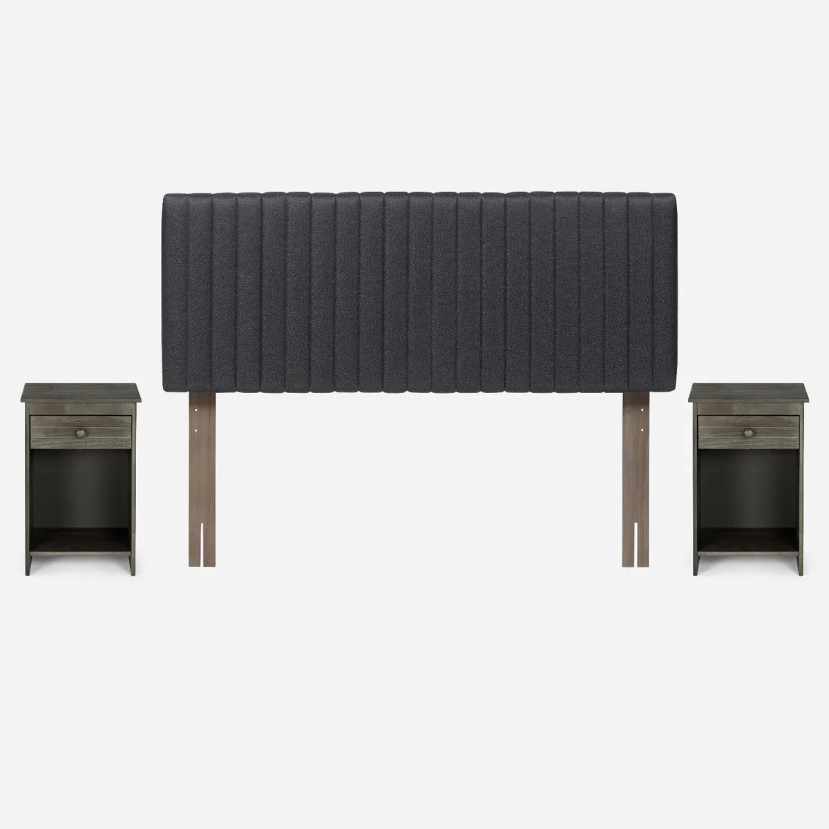 Cama Europea New Style 6 2 Plazas x 2.00 mt Base Dividida + Respaldo + 2 Veladores Rosen