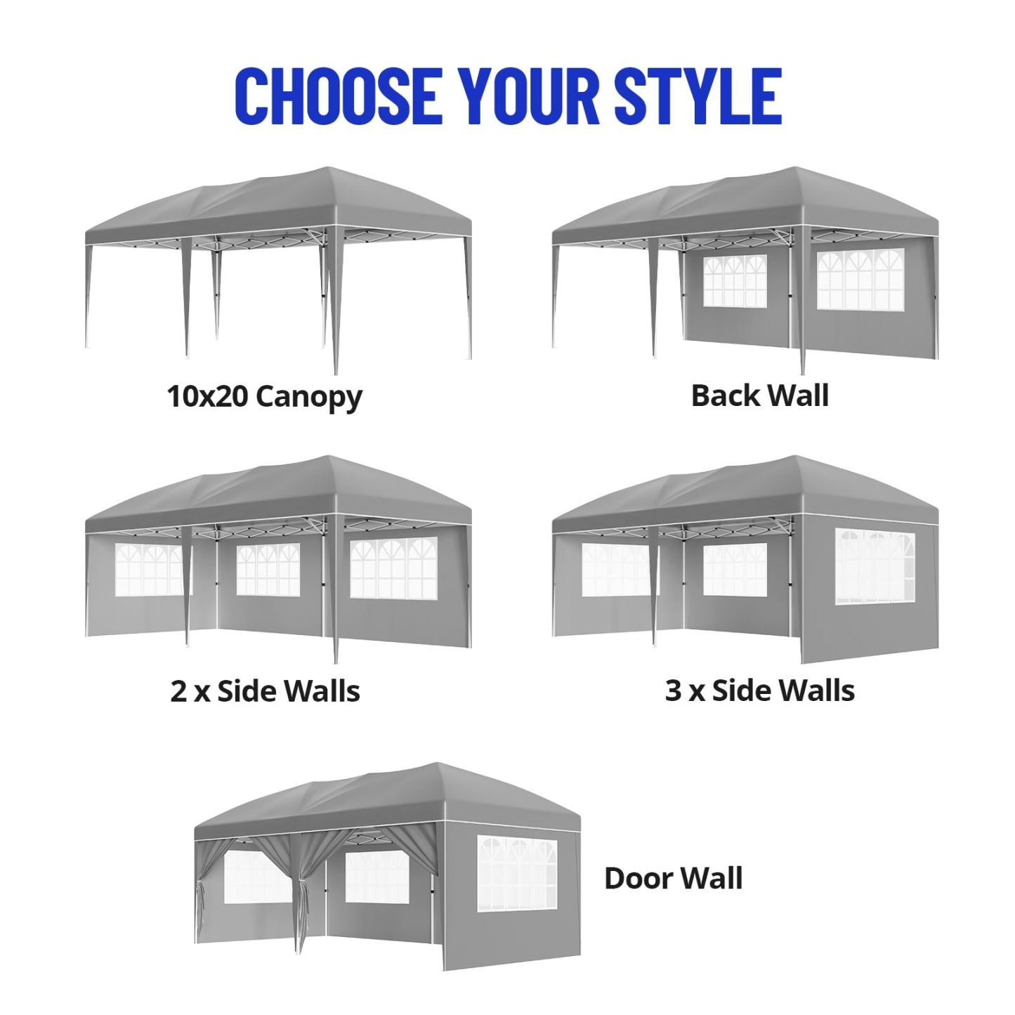10X20Ft Outdoor Party Tent Gazebo, Waterproof Gazebo Canopy Tent, Heavy Duty Commercial Outdoor Canopy All Season with Storage