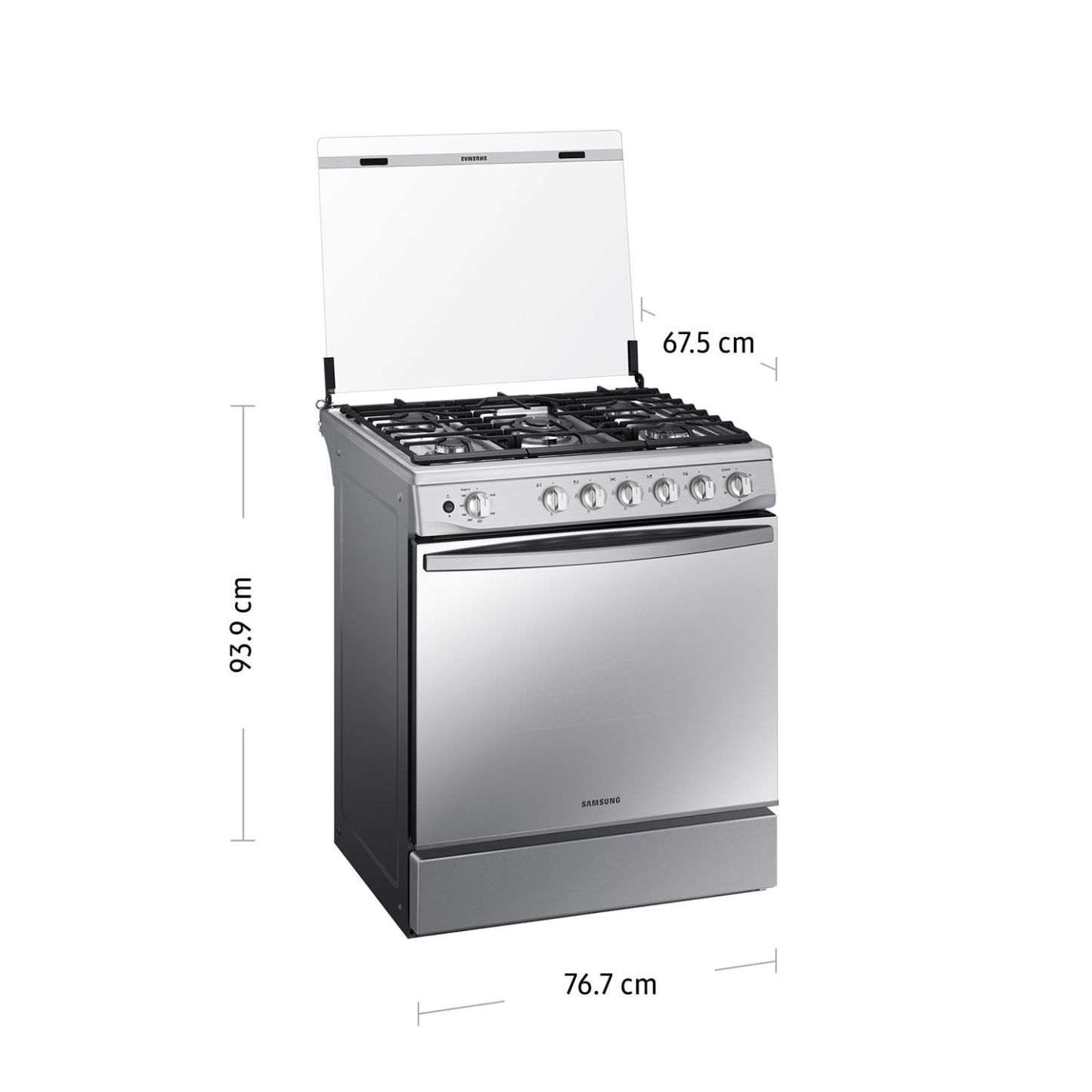 Cocina a Gas , 5 hornillas Mirror Look