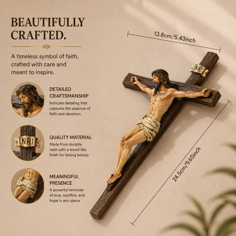 ✝️🙏 Handmade Renaissance Crucifix Wall Cross | Faith, Peace & Blessing 🕊️