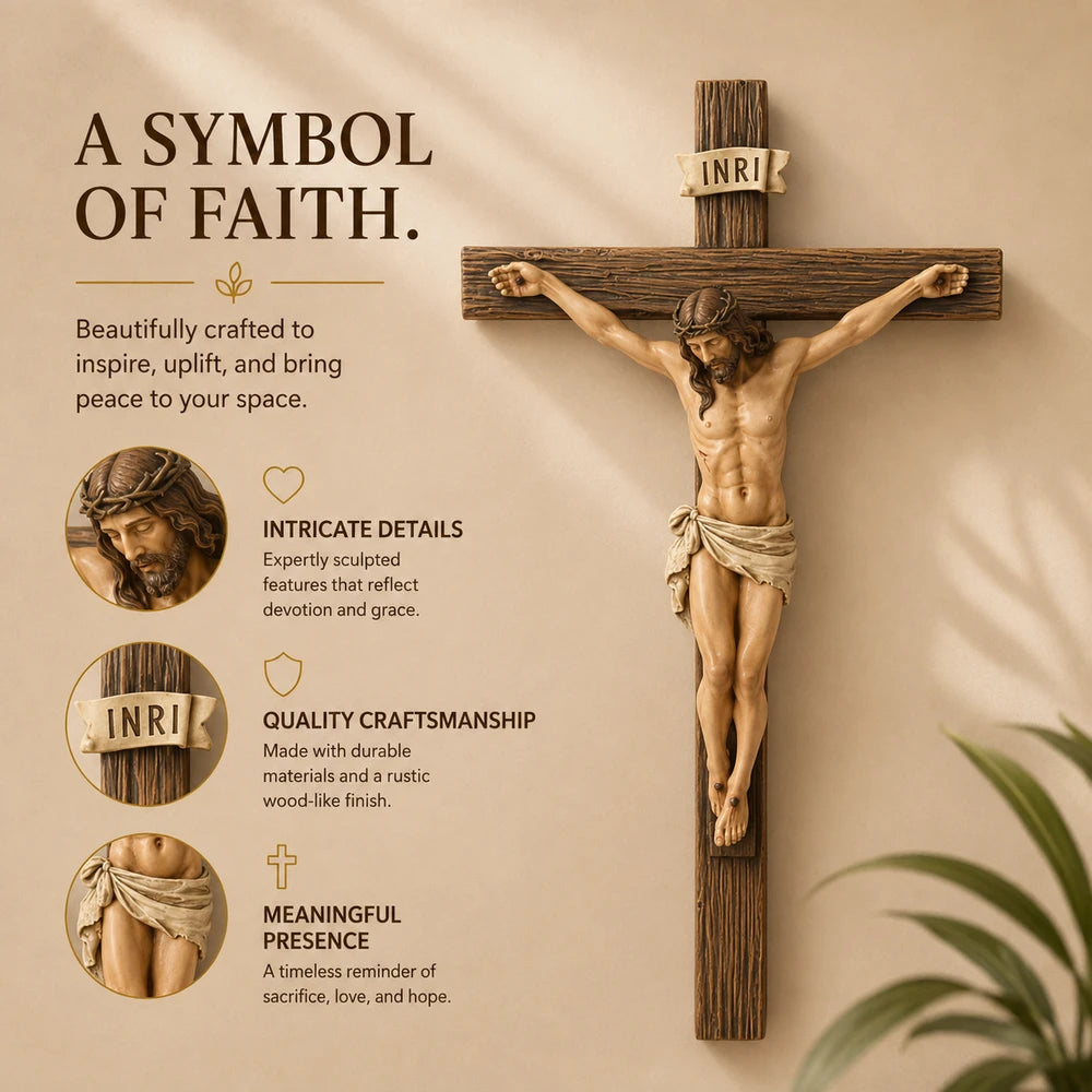 ✝️🙏 Handmade Renaissance Crucifix Wall Cross | Faith, Peace & Blessing 🕊️