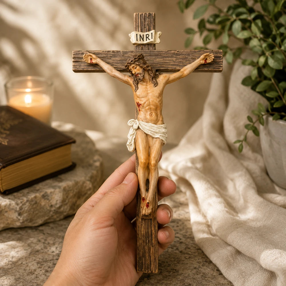 ✝️🙏 Handmade Renaissance Crucifix Wall Cross | Faith, Peace & Blessing 🕊️