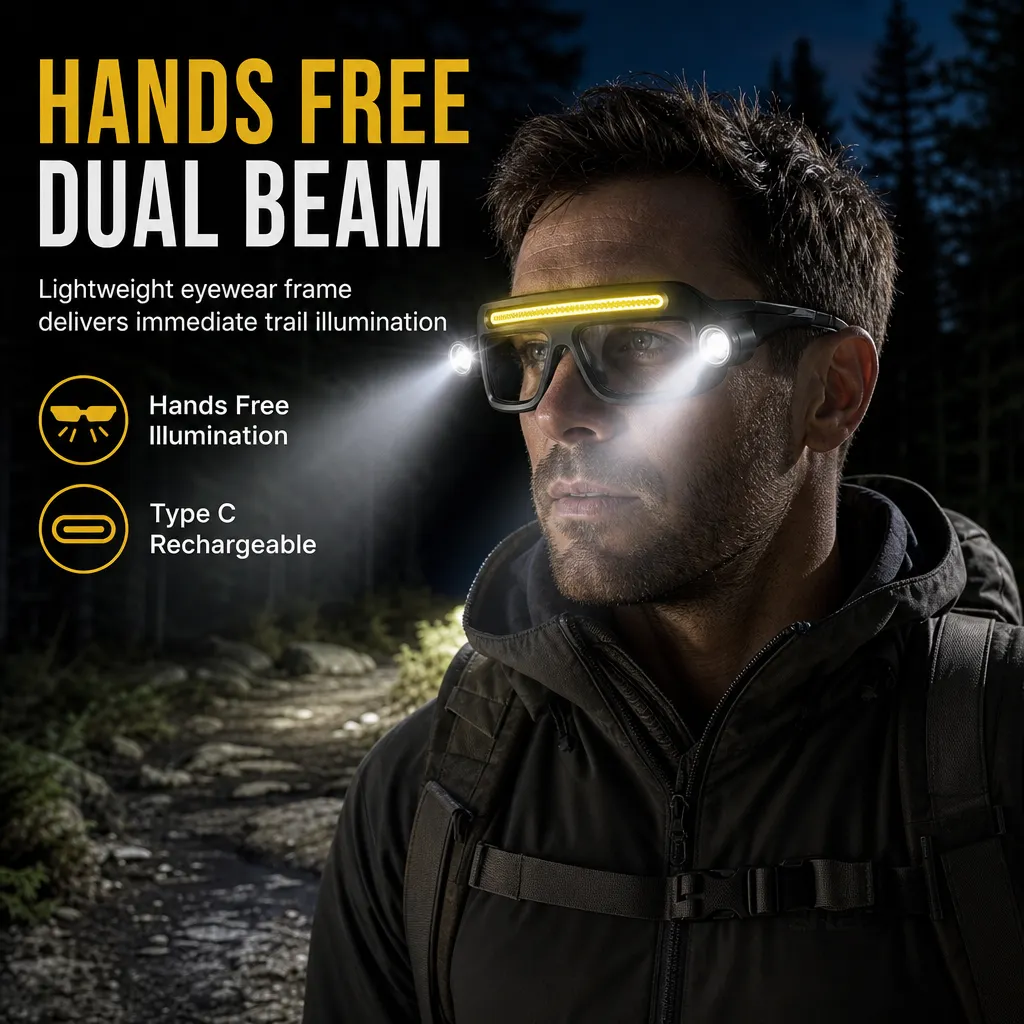 Rechargeable clip-on dual glasses light
